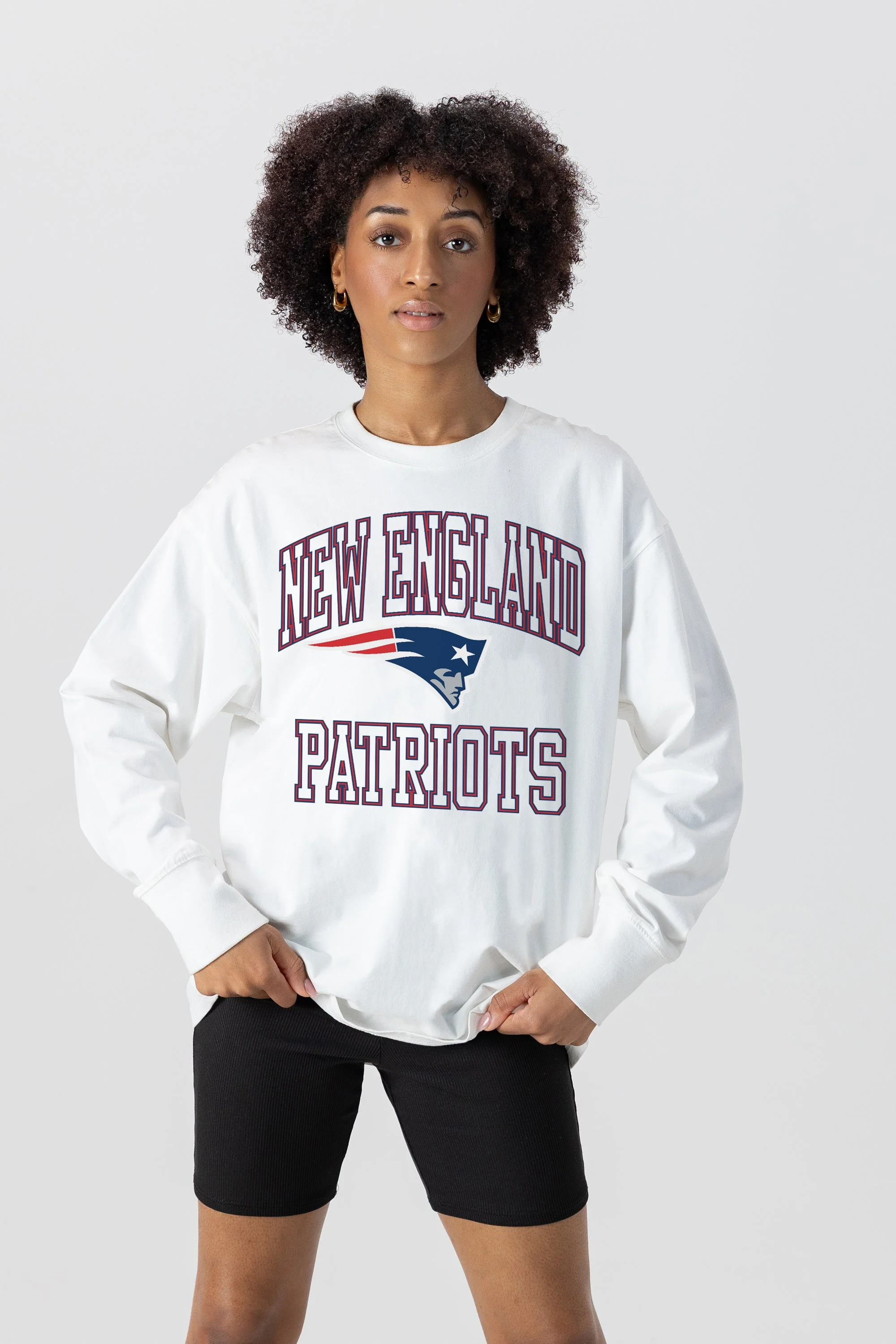 NEW ENGLAND PATRIOTS Mind Games Oversized Long-Sleeve Tee