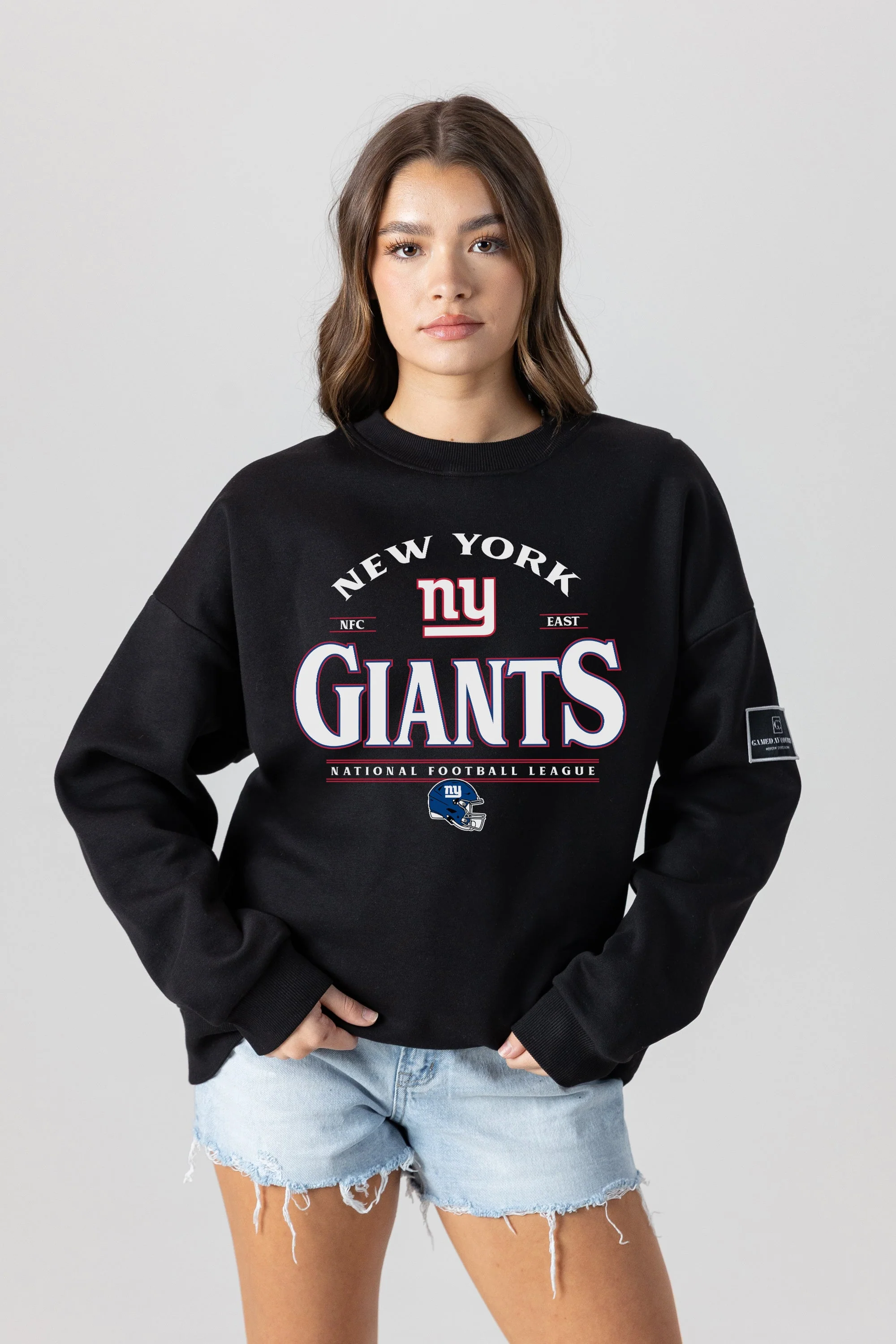 NEW YORK GIANTS Players Only Fleece Drop-Shoulder Crew