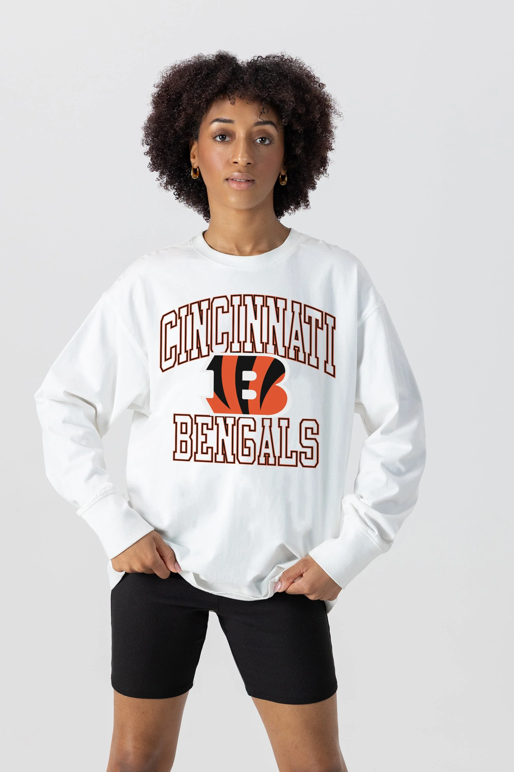 CINCINNATI BENGALS Mind Games Oversized Long-Sleeve Tee