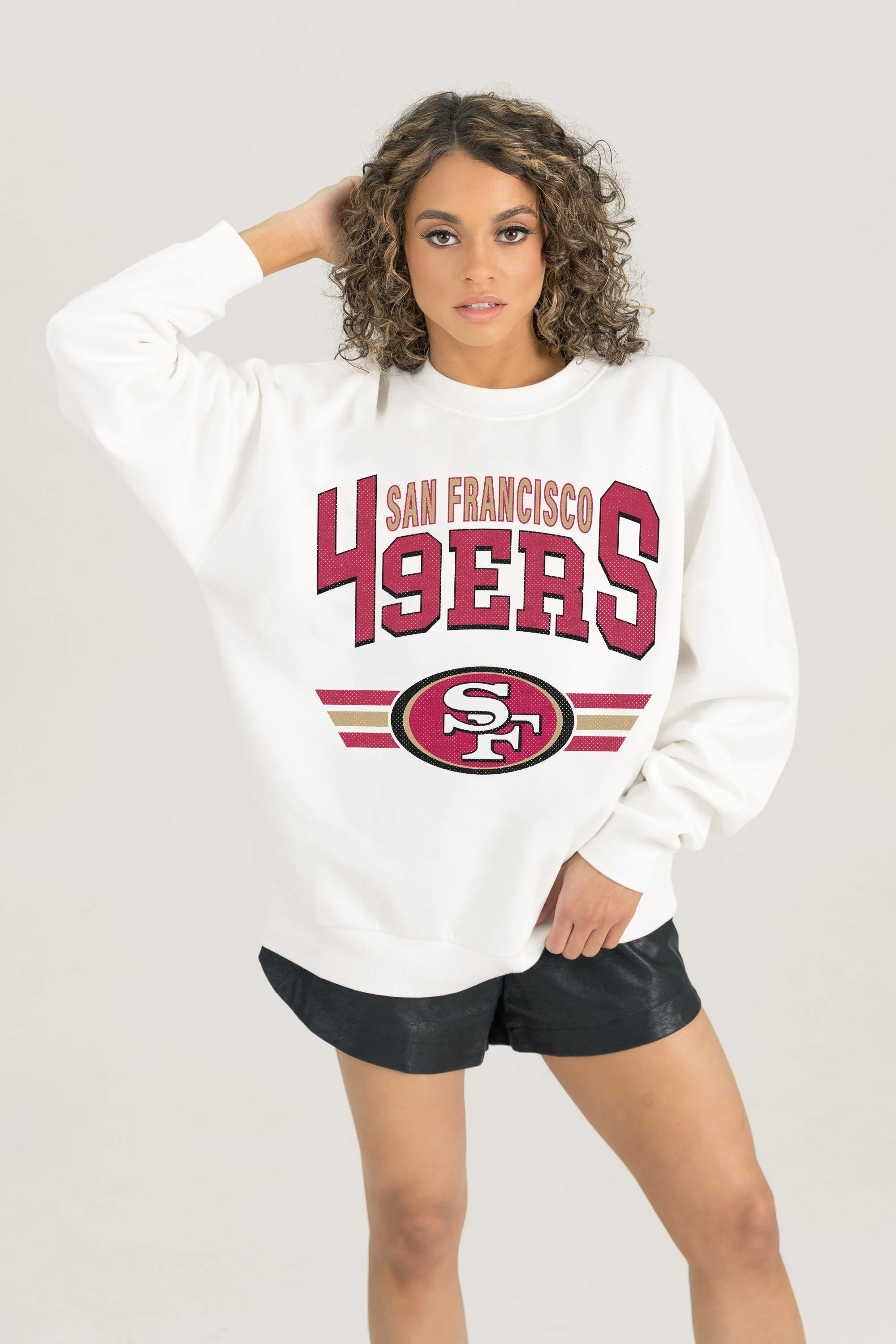 SAN FRANCISCO 49ERS SWIFT STRIKE PREMIUM FLEECE CREWNECK PULLOVER
