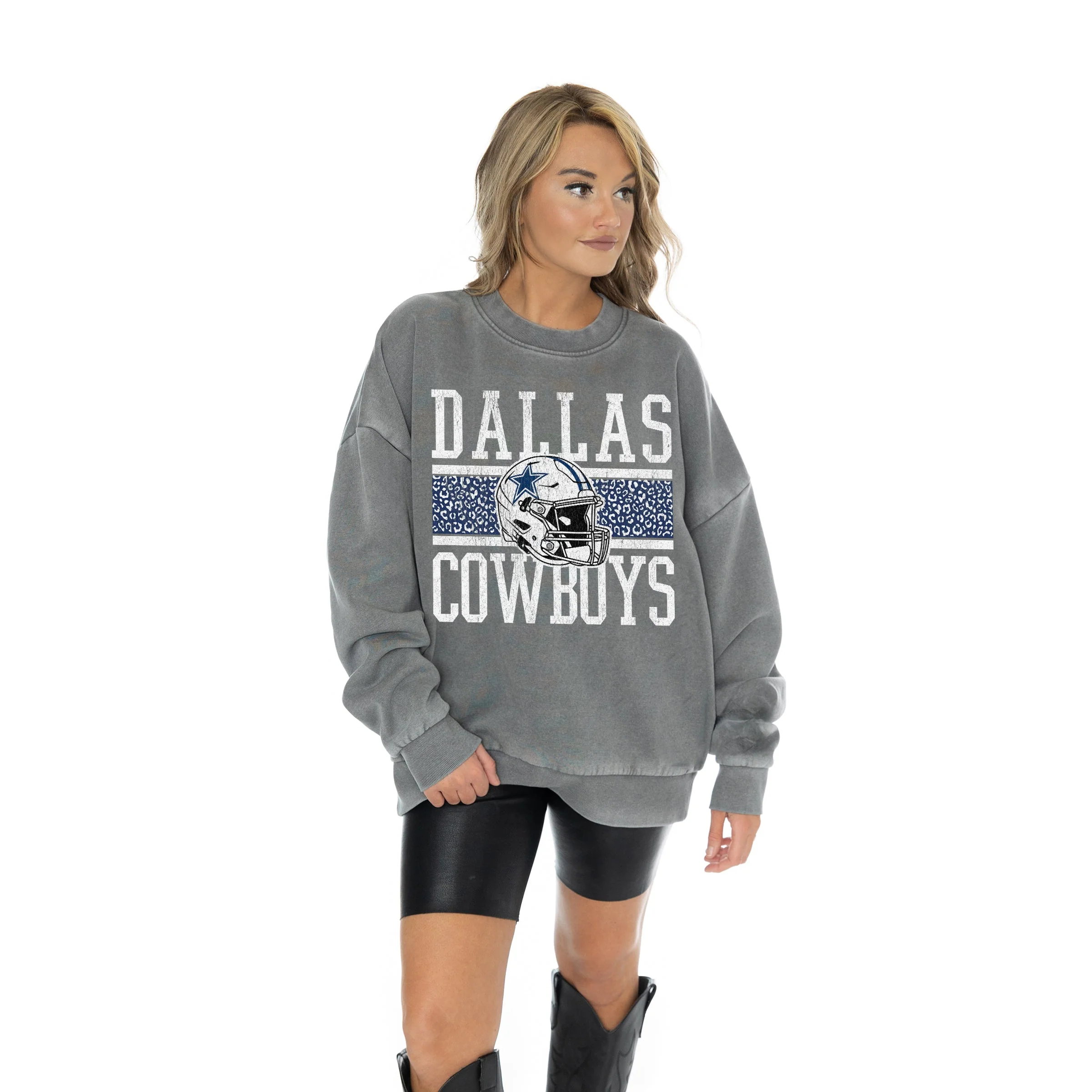 DALLAS COWBOYS In The Wild Oversized Crewneck Fleece