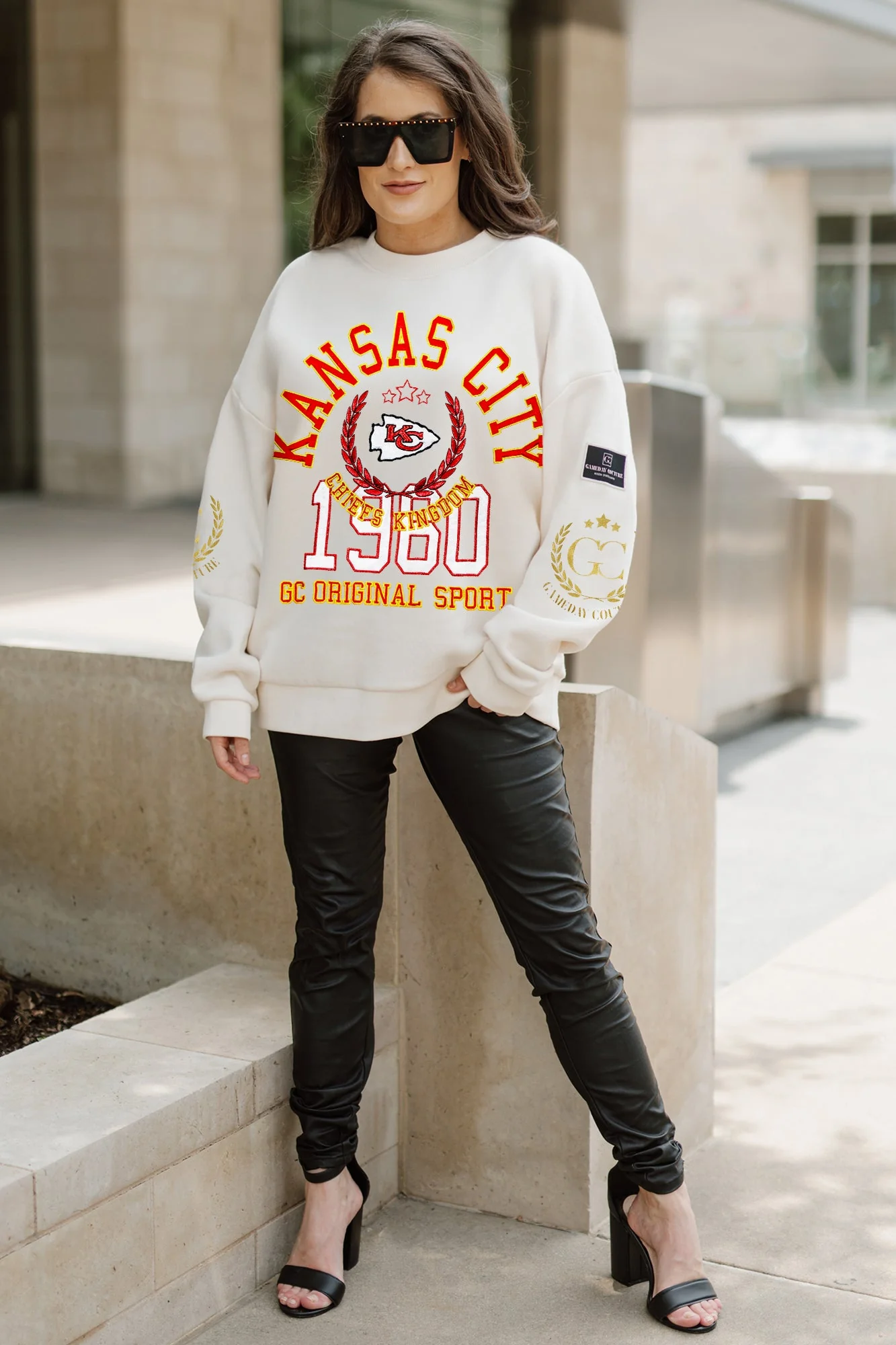 KANSAS CITY CHIEFS Gameday Slay Fleece Drop-Shoulder Crewneck
