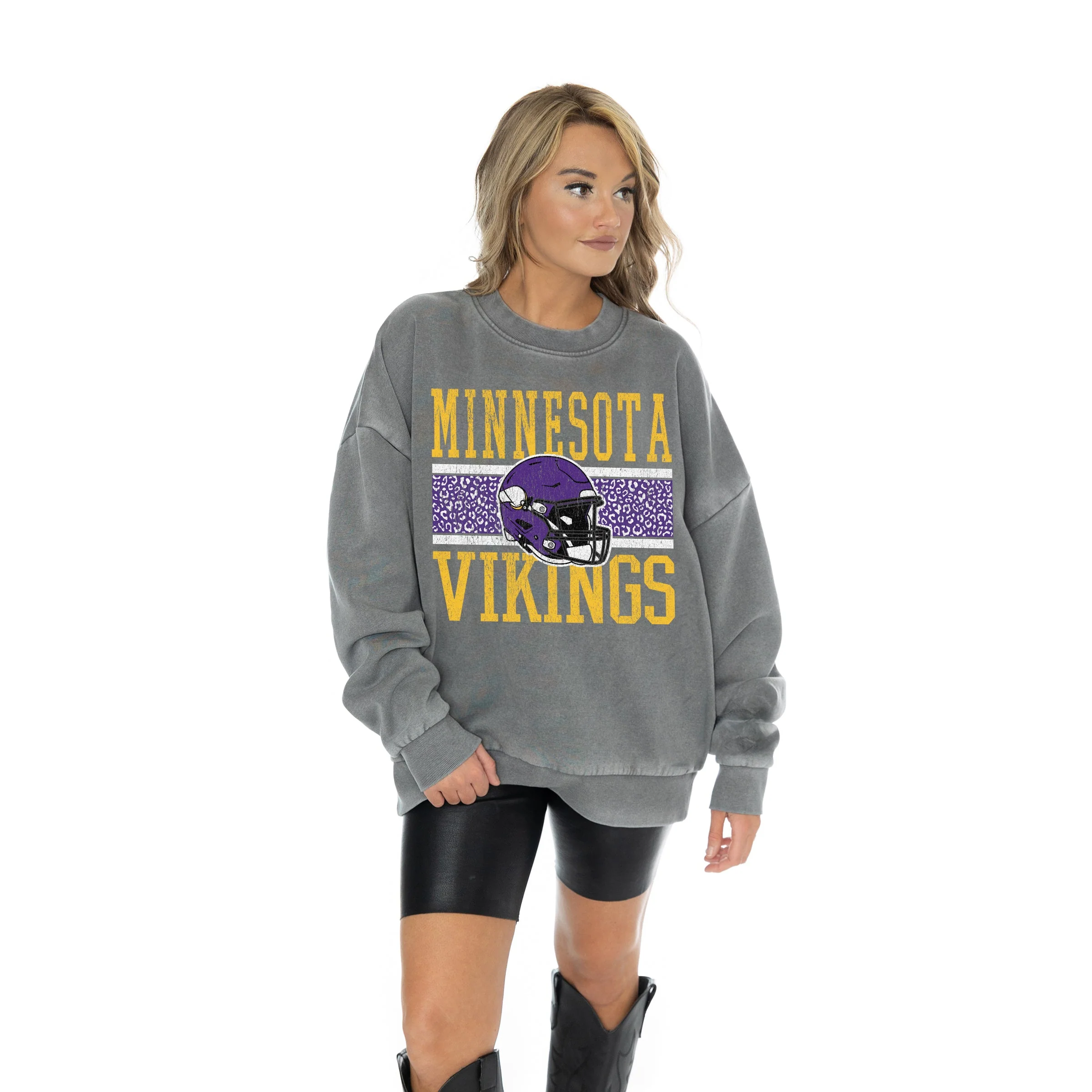 MINNESOTA VIKINGS In The Wild Oversized Crewneck Fleece