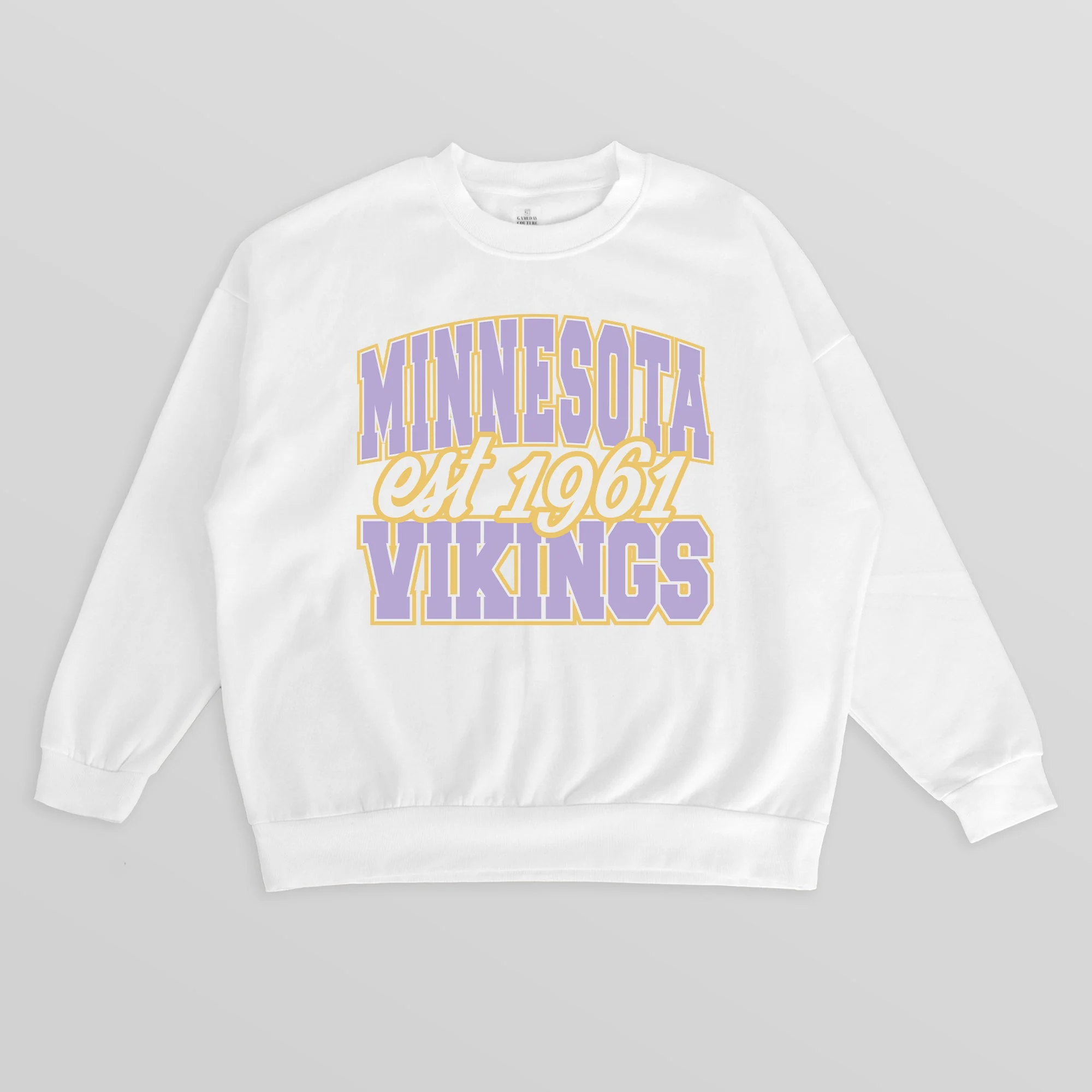 MINNESOTA VIKINGS FADED FORMATION PREMIUM FLEECE CREWNECK PULLOVER