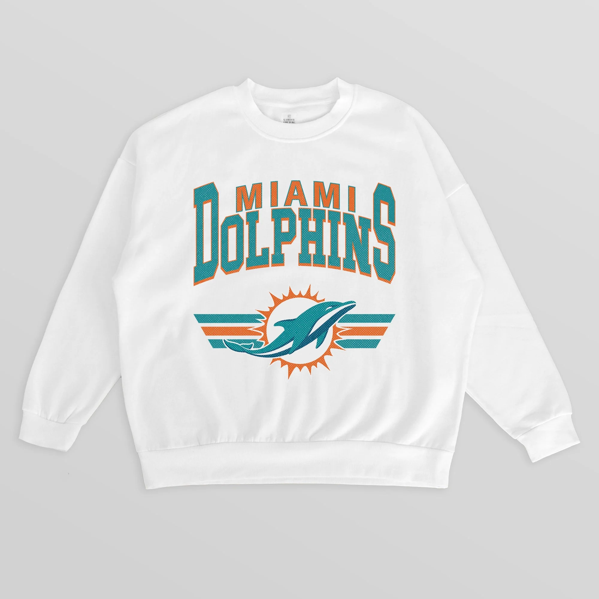 MIAMI DOLPHINS SWIFT STRIKE PREMIUM FLEECE CREWNECK PULLOVER