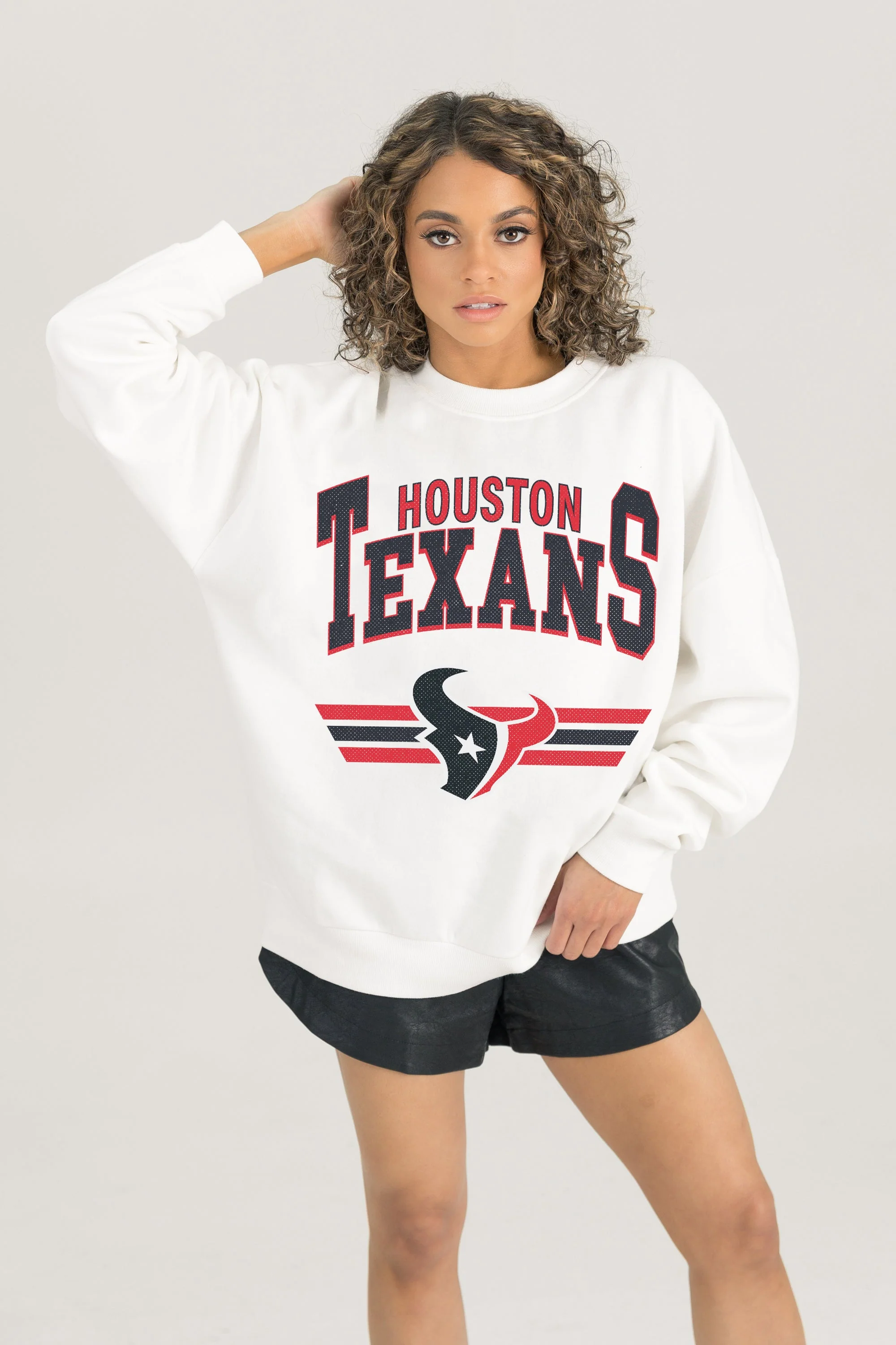 HOUSTON TEXANS SWIFT STRIKE PREMIUM FLEECE CREWNECK PULLOVER