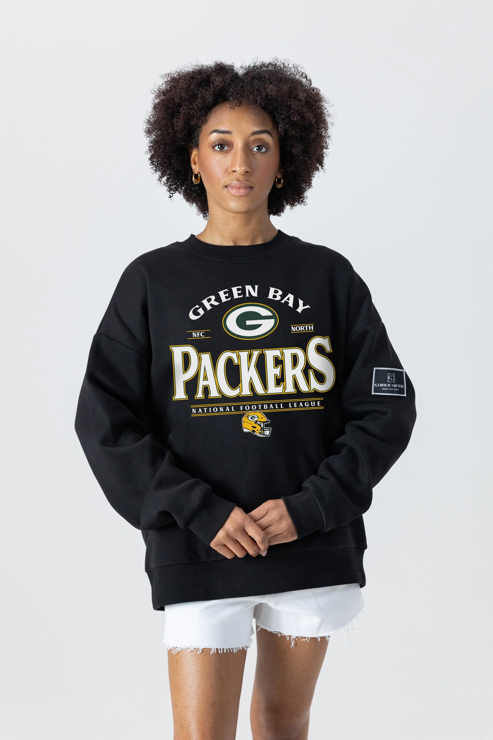 GREEN BAY PACKERS Players Only Fleece Drop-Shoulder Crew