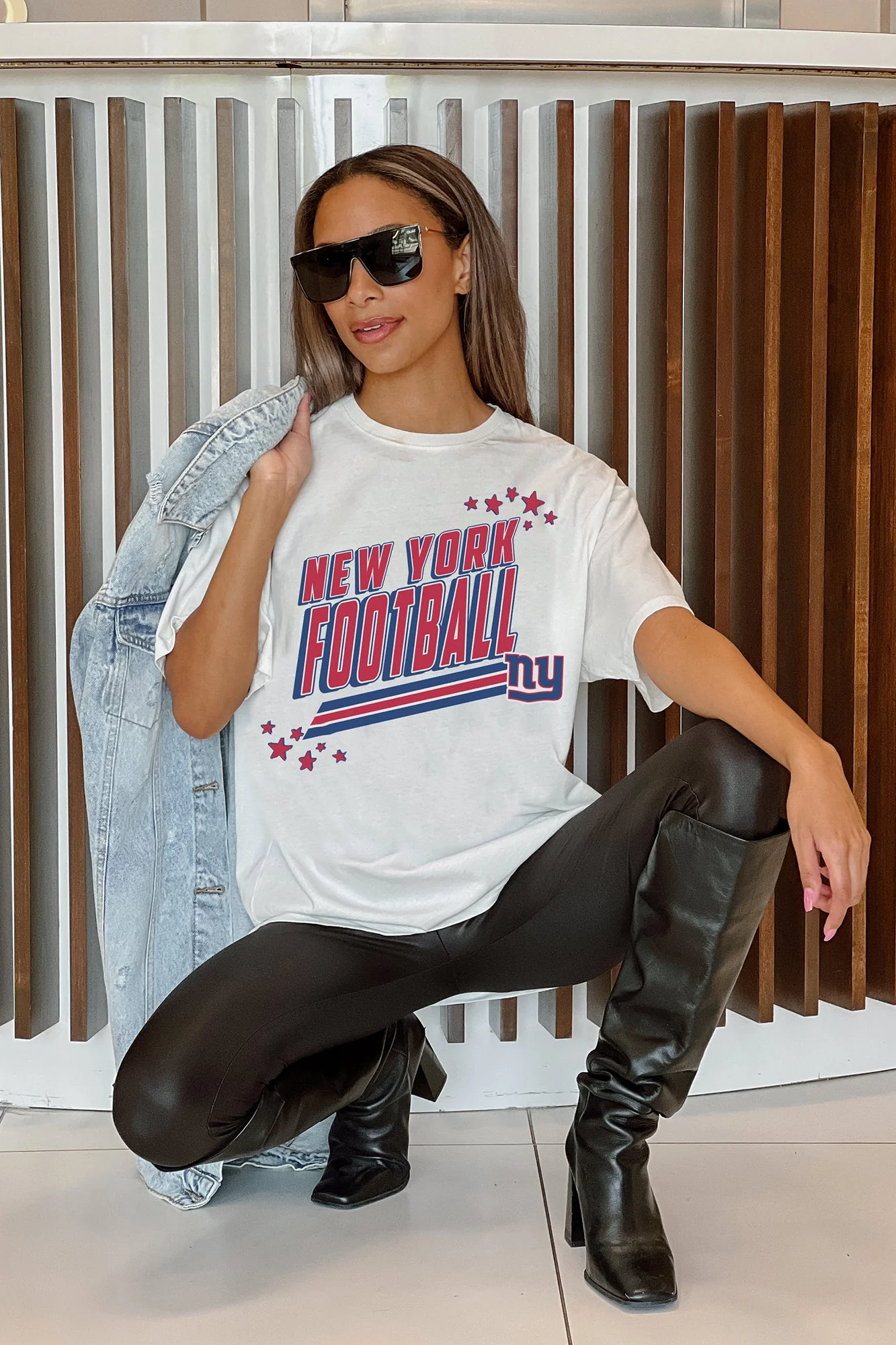 NEW YORK GIANTS Coming In Hot Oversized Crewneck Tee