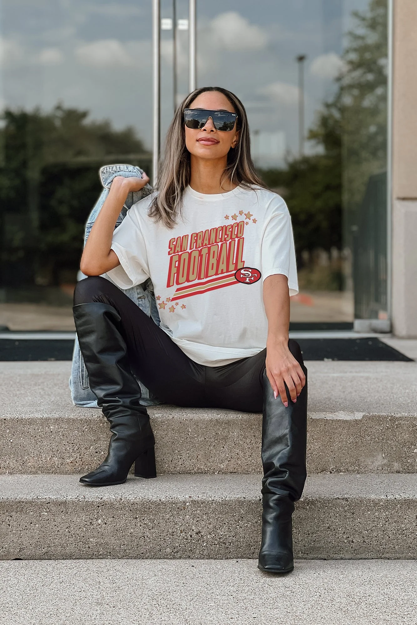 SAN FRANCISCO 49ERS Good Call Oversized Crewneck Tee