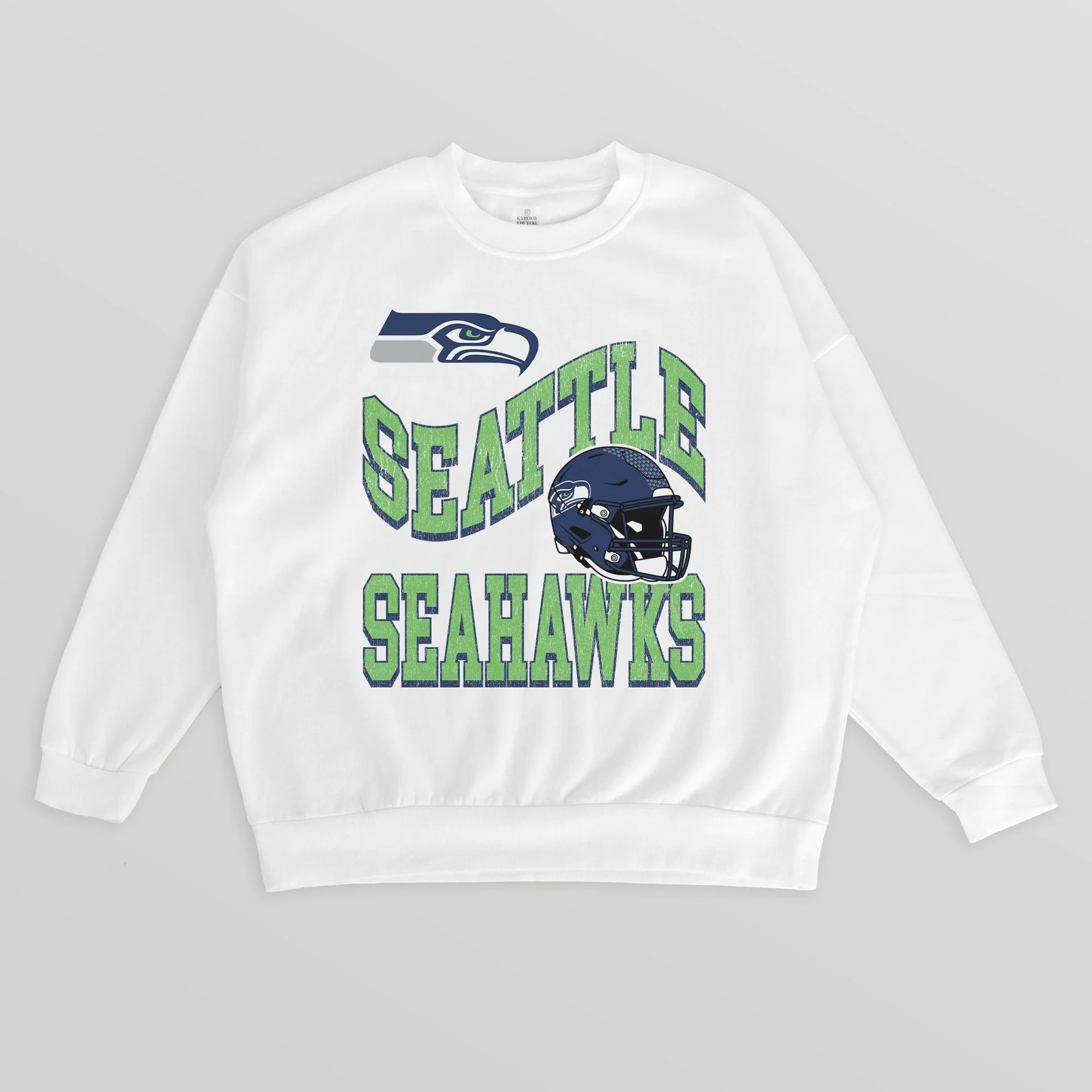 SEATTLE SEAHAWKS HARD EARNED PREMIUM FLEECE CREWNECK PULLOVER