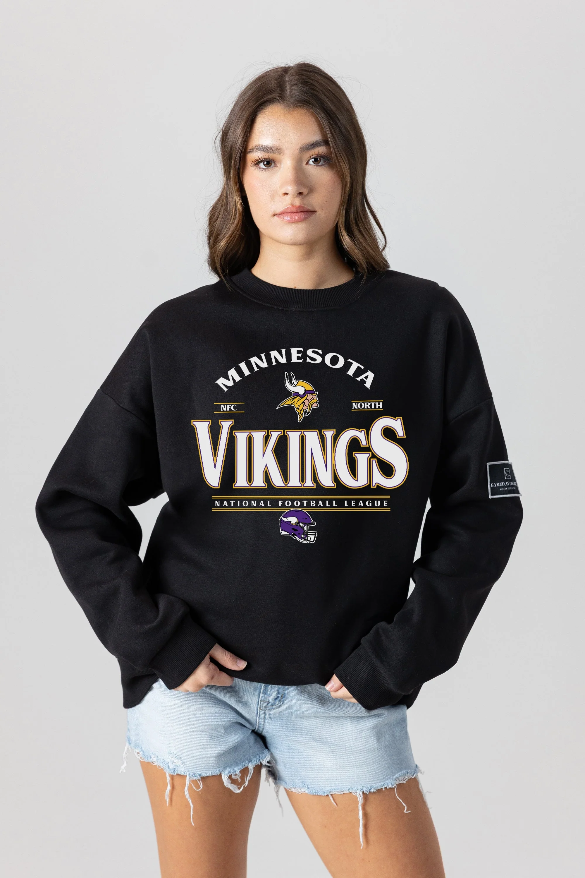 MINNESOTA VIKINGS Players Only Fleece Drop-Shoulder Crew