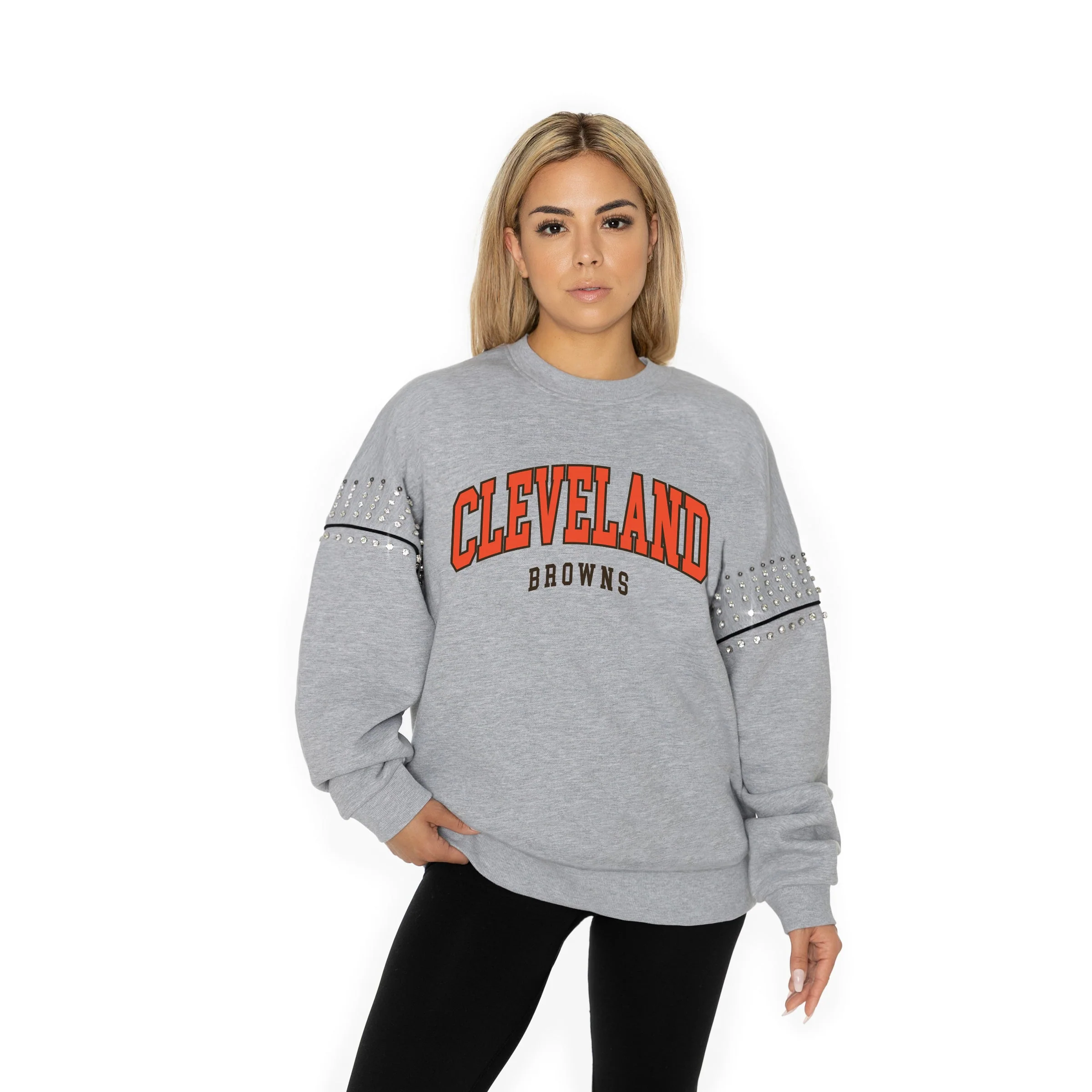 CLEVELAND BROWNS Competitive Edge Jewel-Trim Pullover