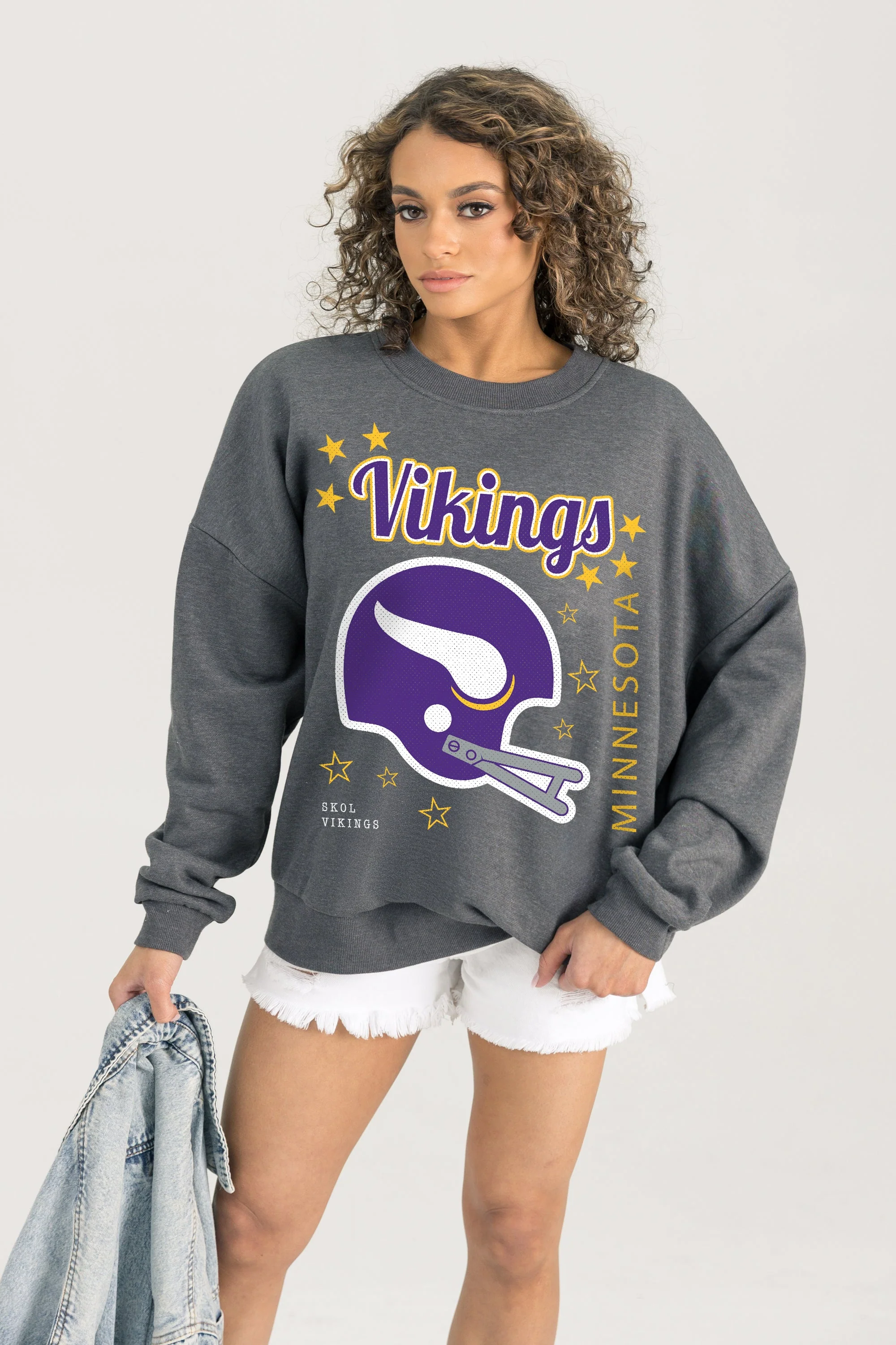 MINNESOTA VIKINGS Ready To Rumble Fleece Crewneck Pullover