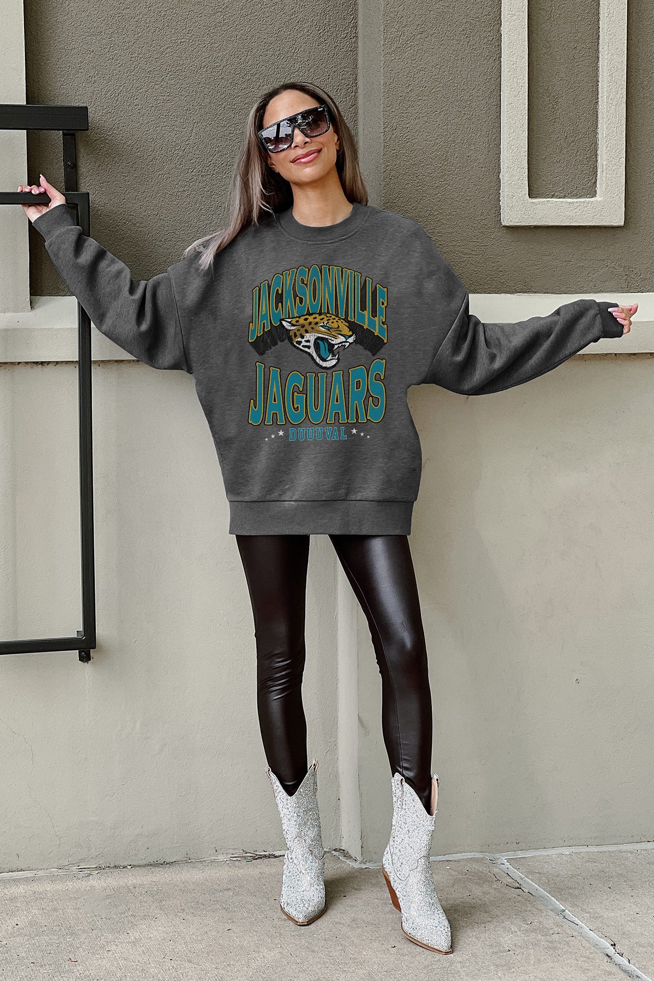 JACKSONVILLE JAGUARS Long Weekend Fleece Crewneck Pullover