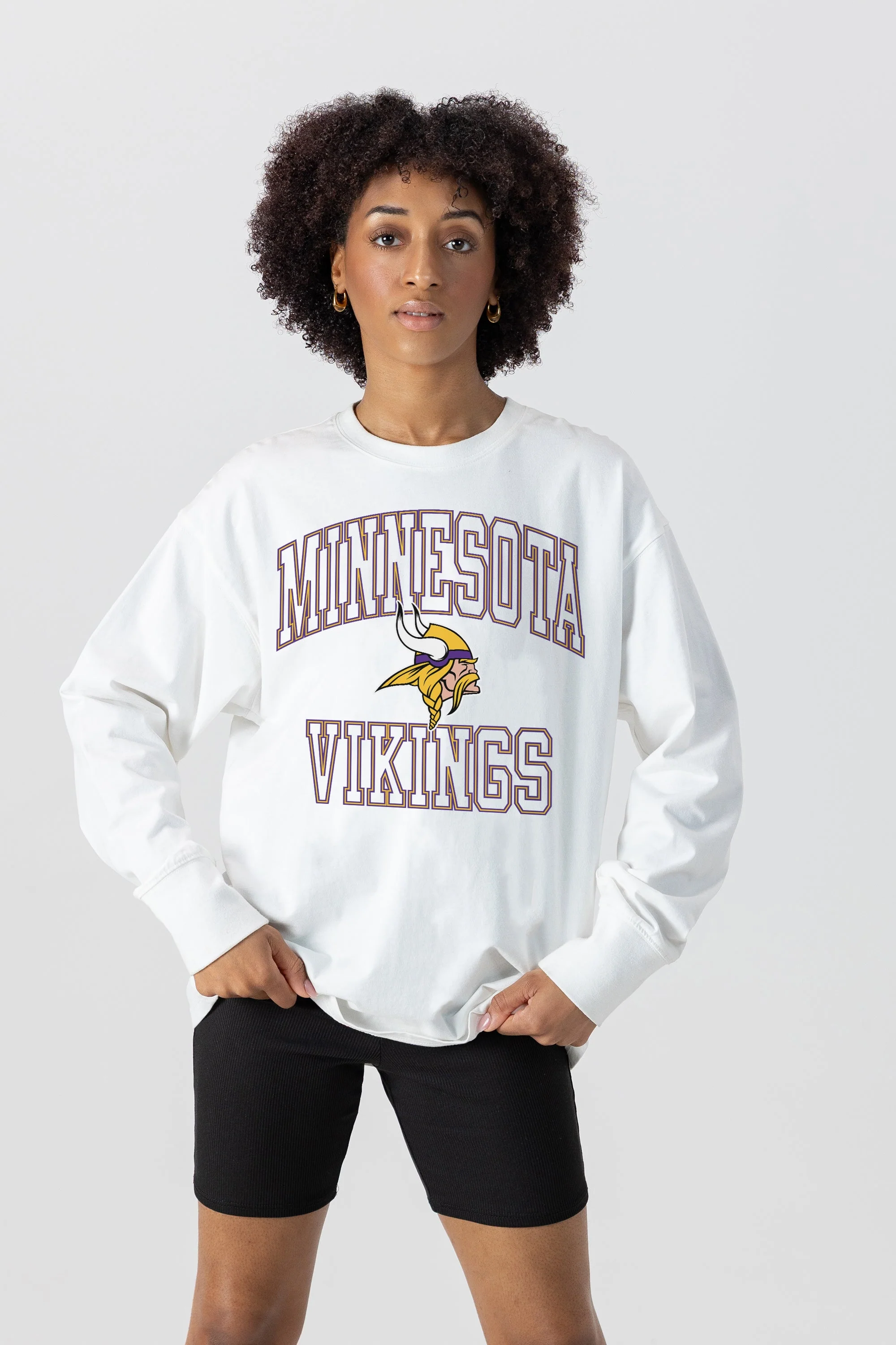 MINNESOTA VIKINGS Mind Games Oversized Long-Sleeve Tee