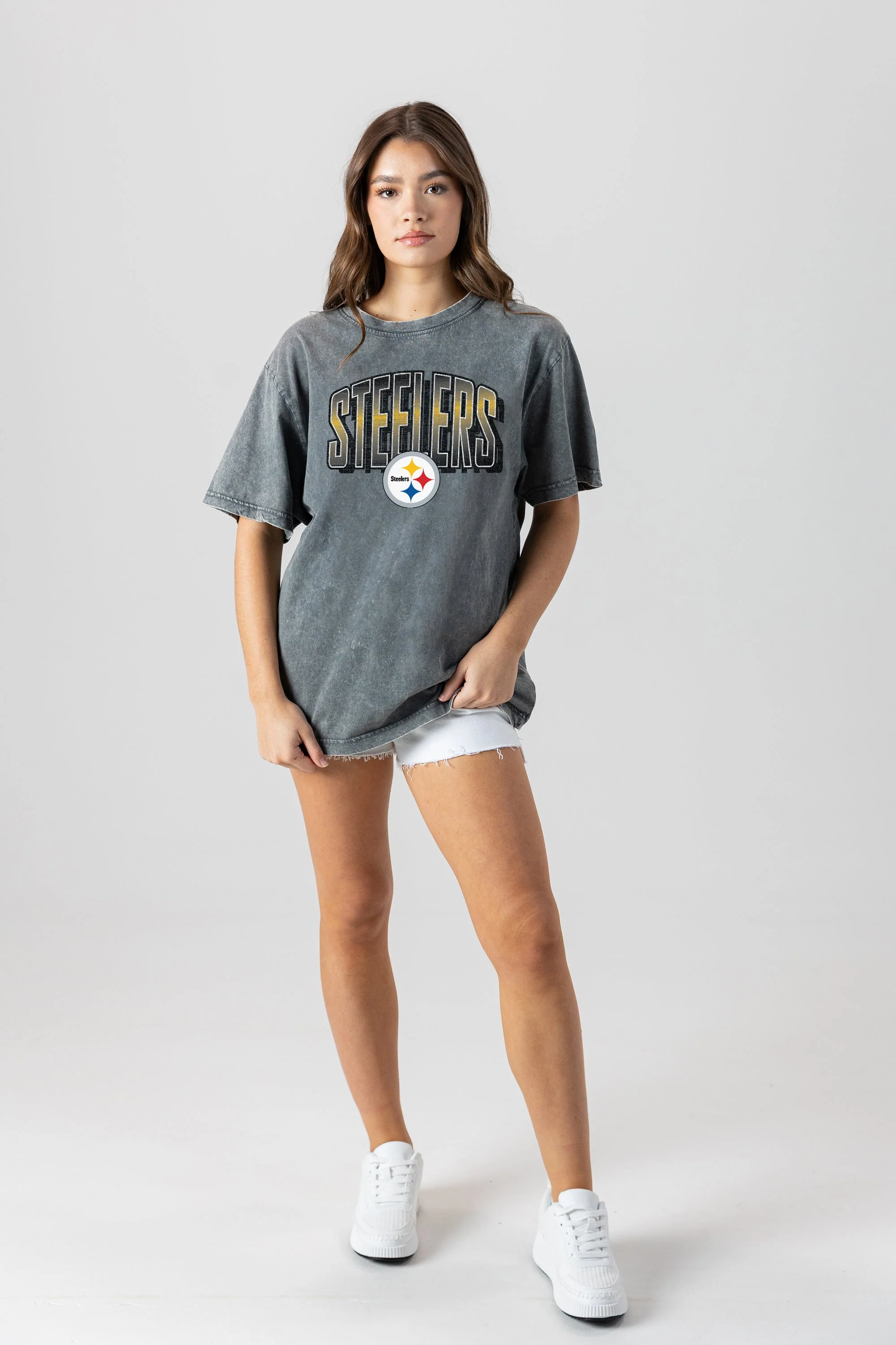 PITTSBURGH STEELERS Peak Performance Oversized Crewneck Tee