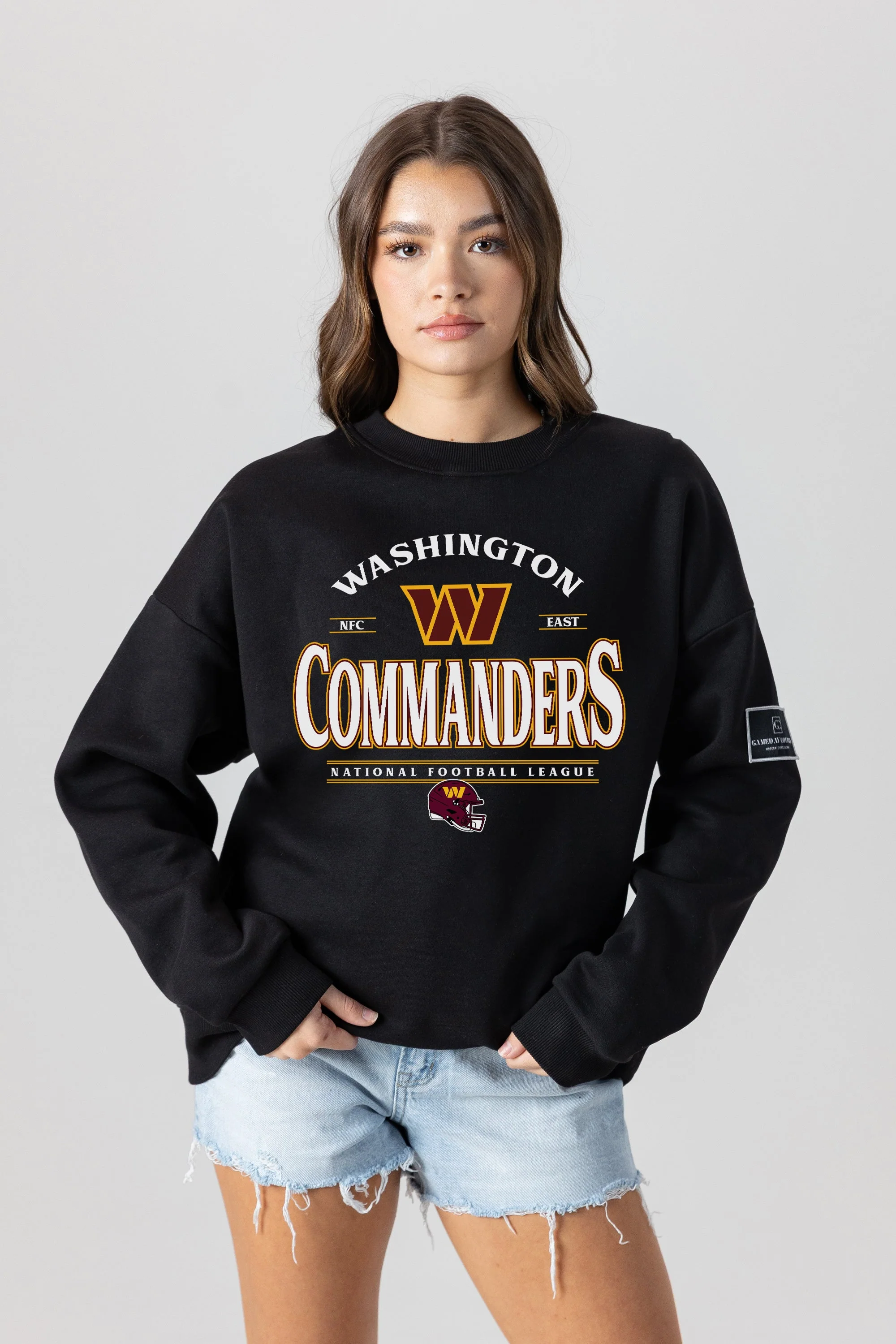 WASHINGTON COMMANDERS Players Only Fleece Drop-Shoulder Crew