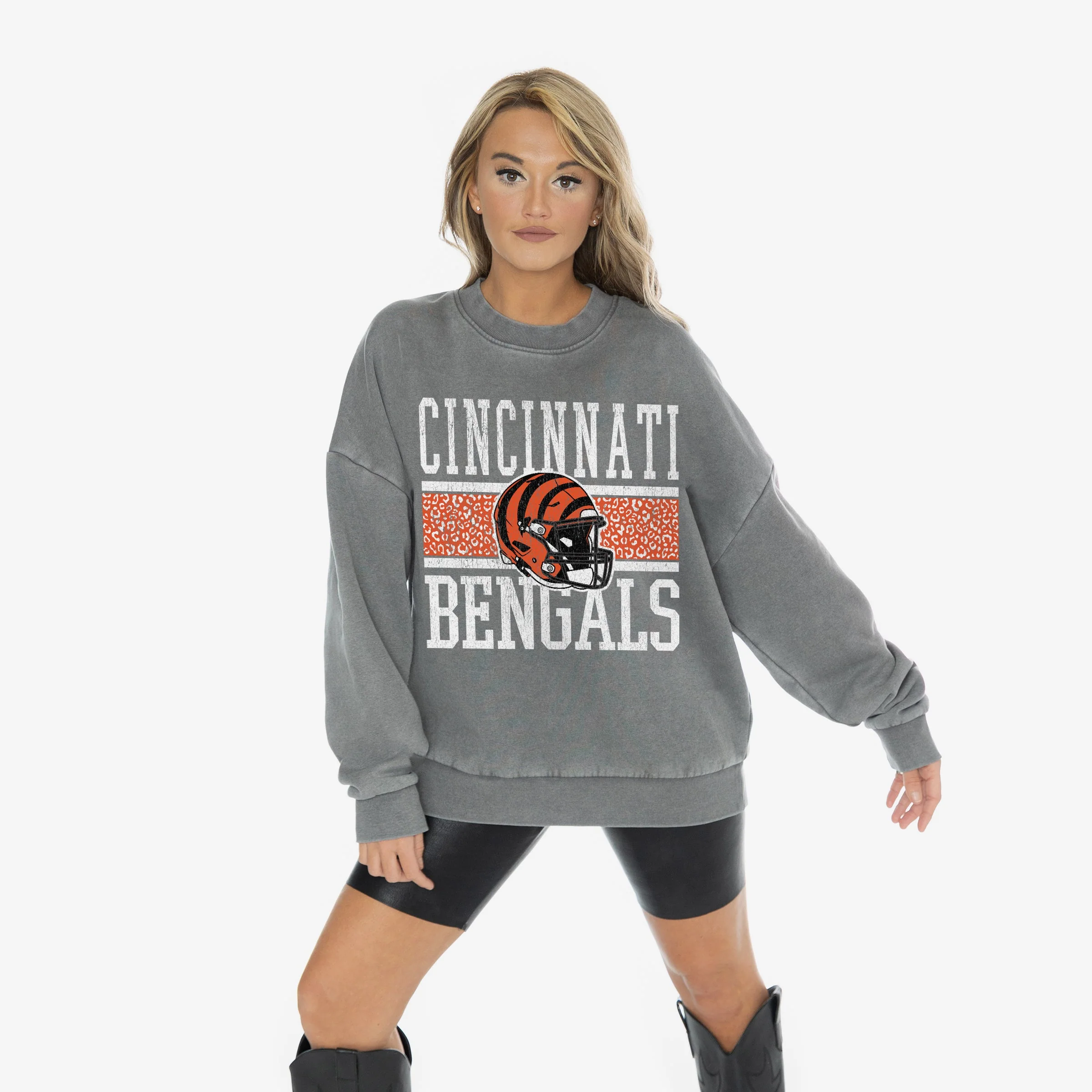 CINCINNATI BENGALS In The Wild Oversized Crewneck Fleece