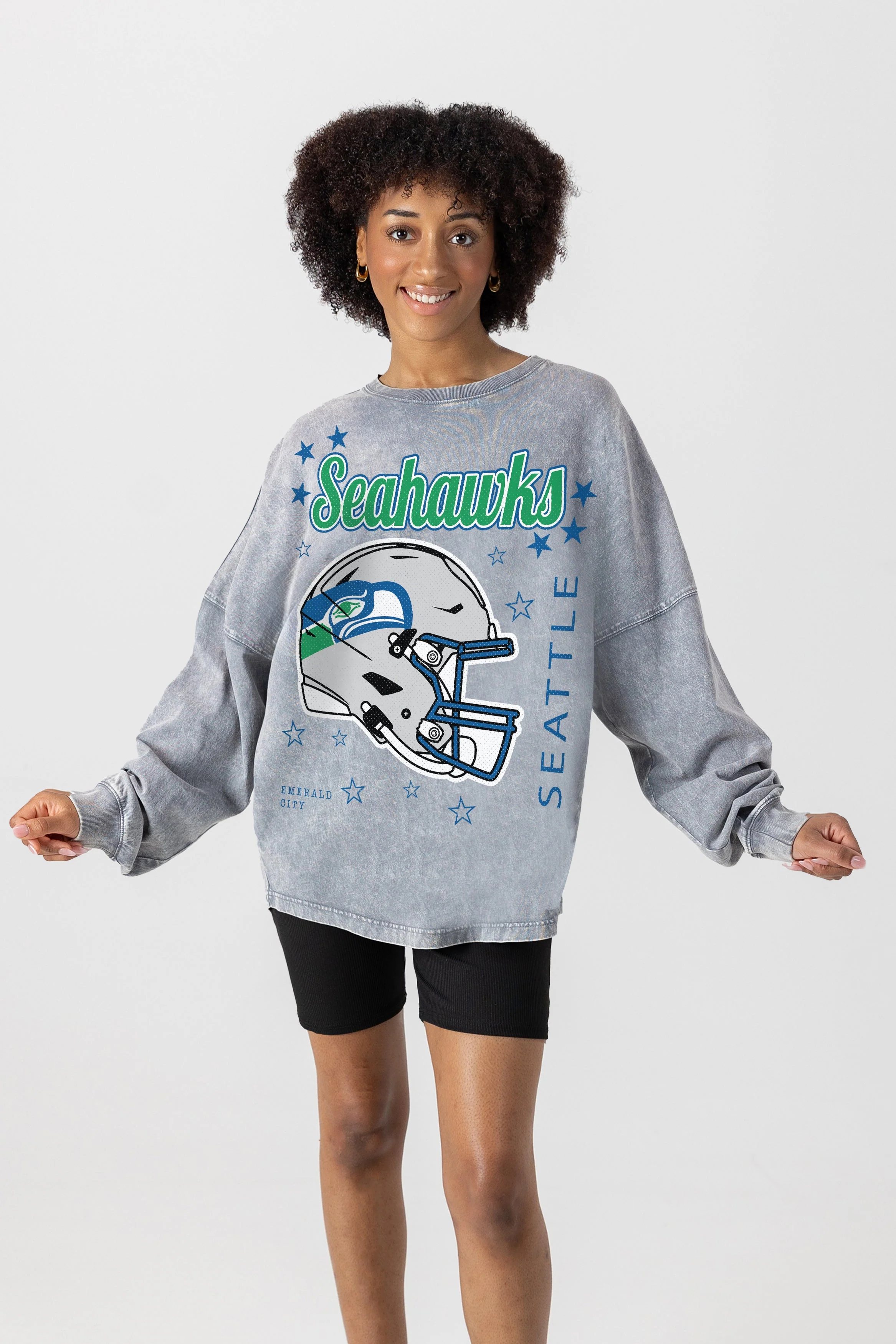 SEATTLE SEAHAWKS Starbound Oversized Long-Sleeve Tee
