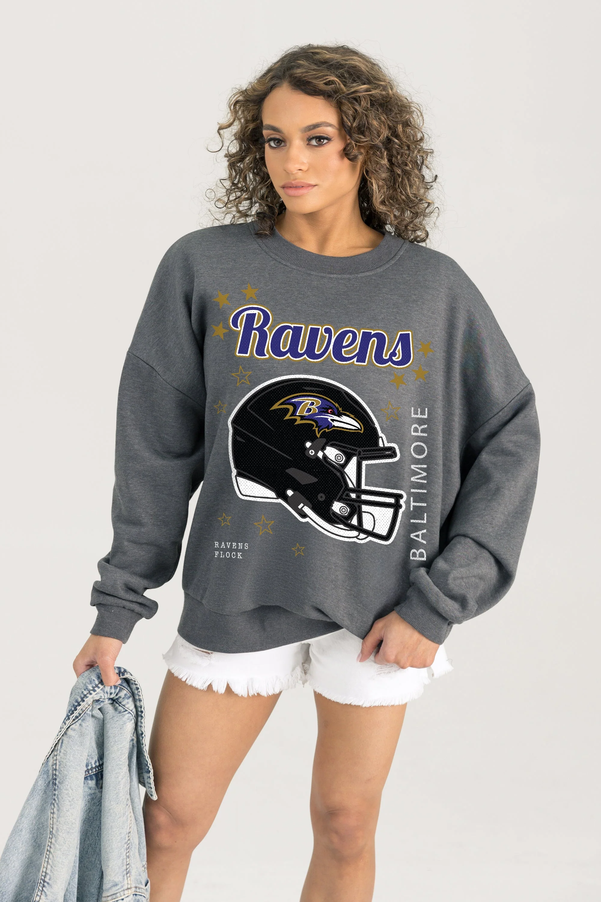BALTIMORE RAVENS Ready To Rumble Fleece Crewneck Pullover