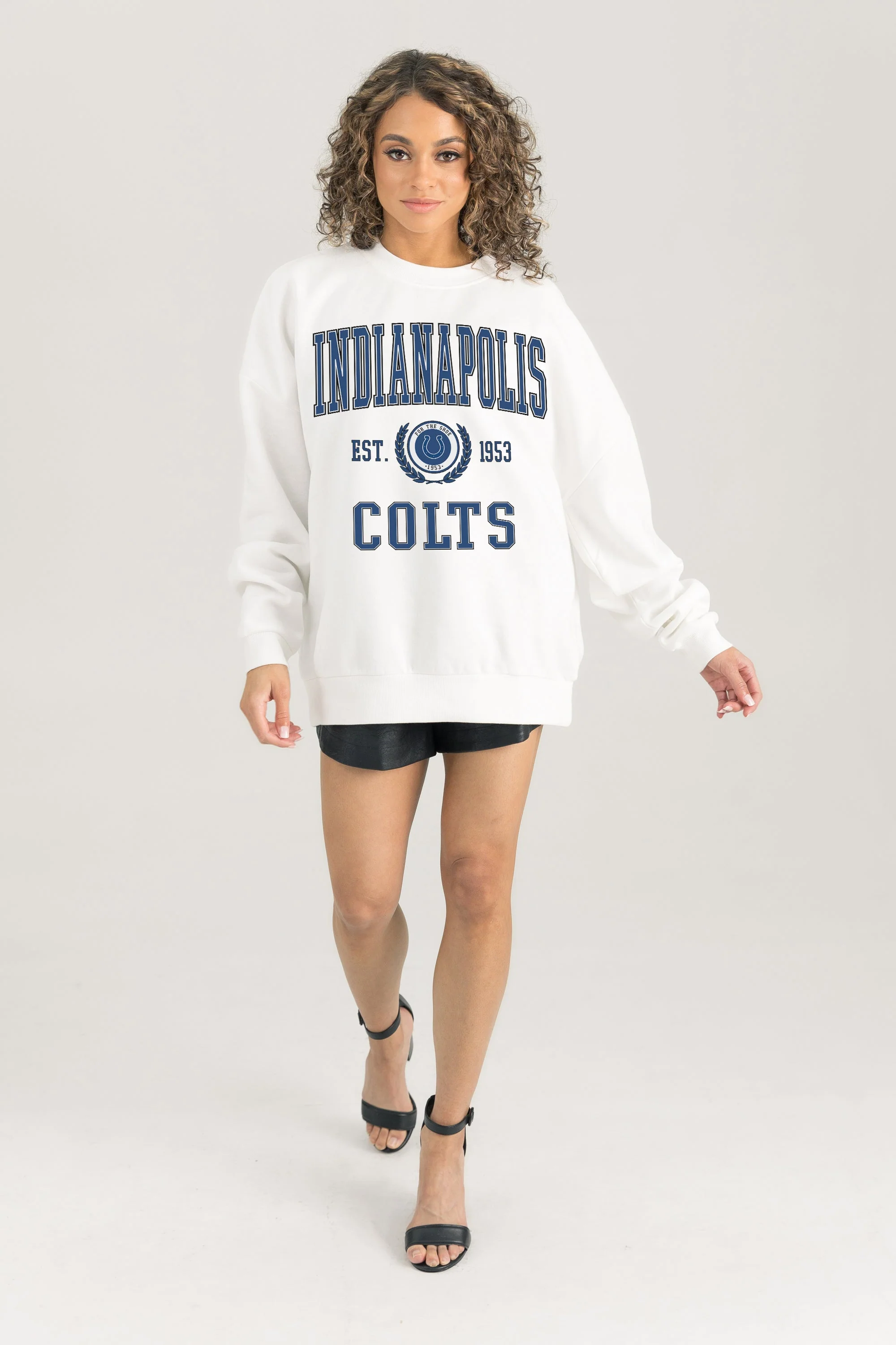 INDIANAPOLIS COLTS Timeless Triumph Fleece Crewneck Pullover