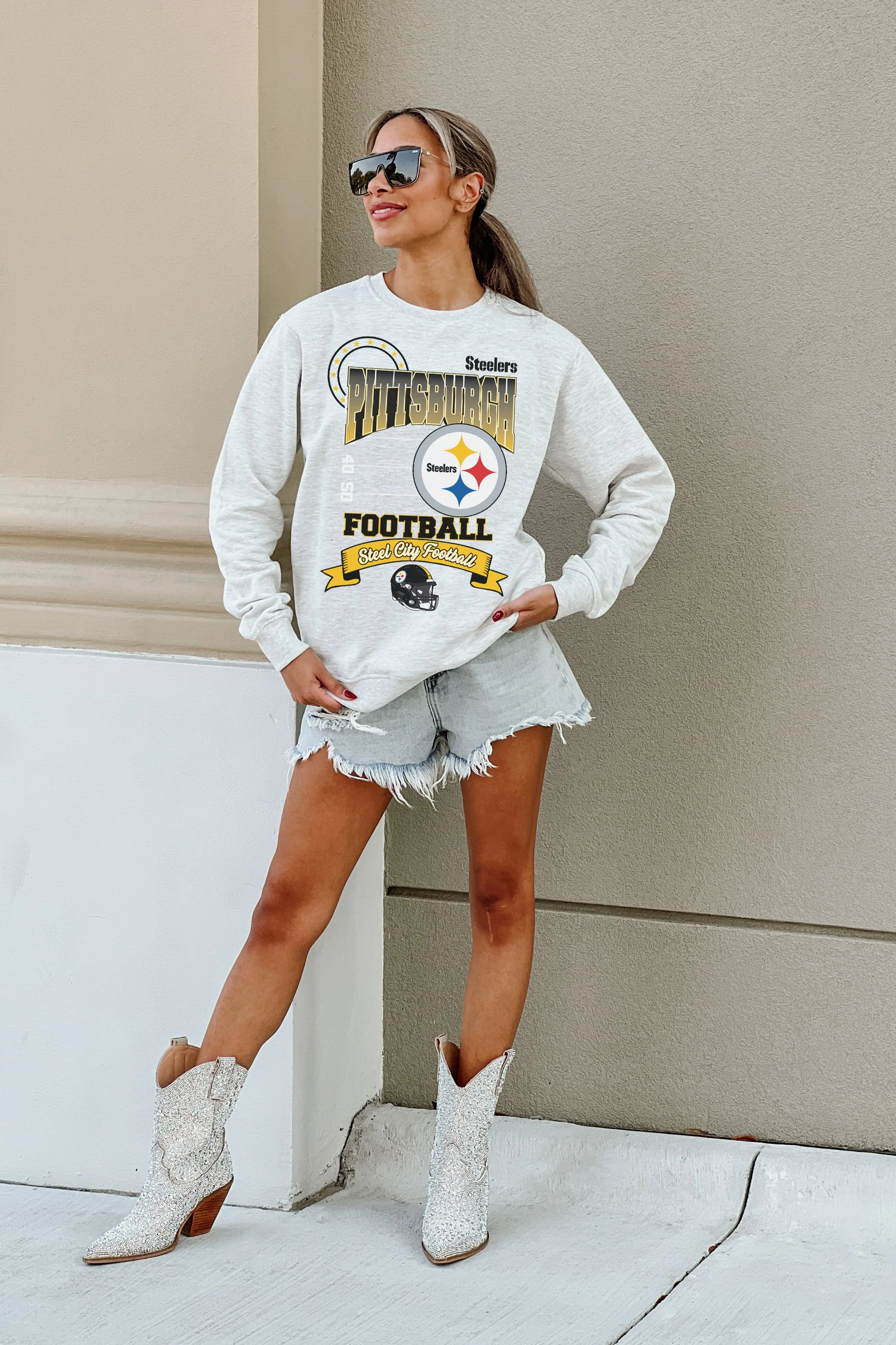 PITTSBURGH STEELERS Run The Show Fleece Crewneck Pullover