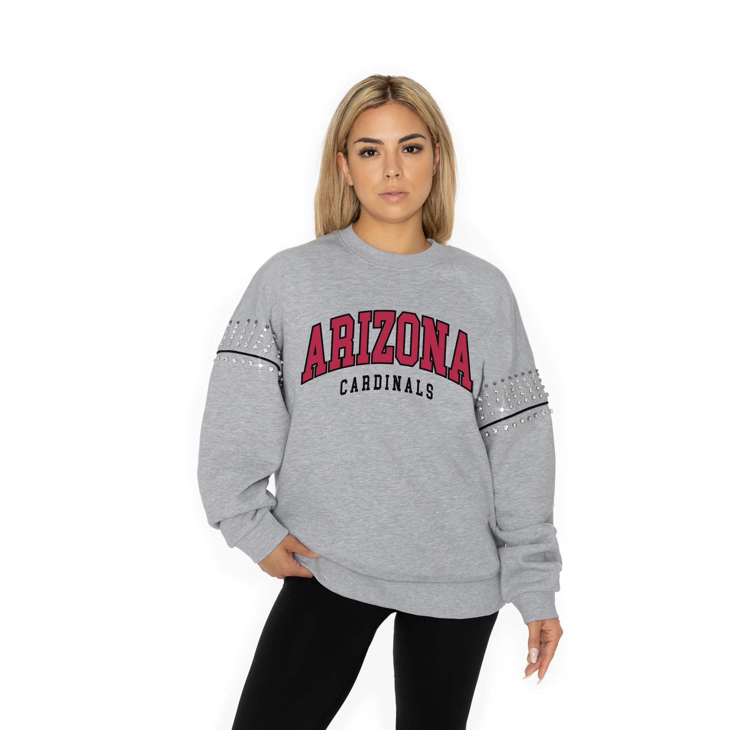 ARIZONA CARDINALS Competitive Edge Jewel-Trim Pullover