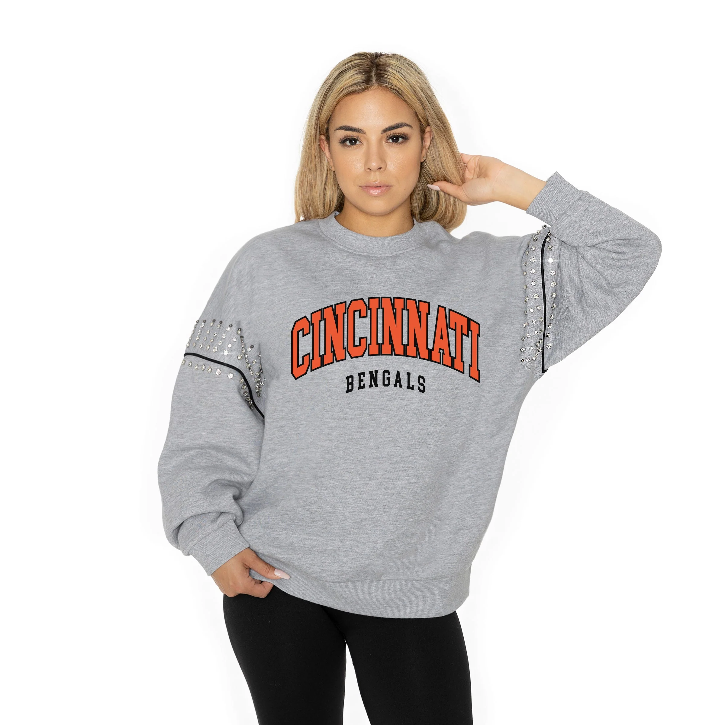 CINCINNATI BENGALS Competitive Edge Jewel-Trim Pullover