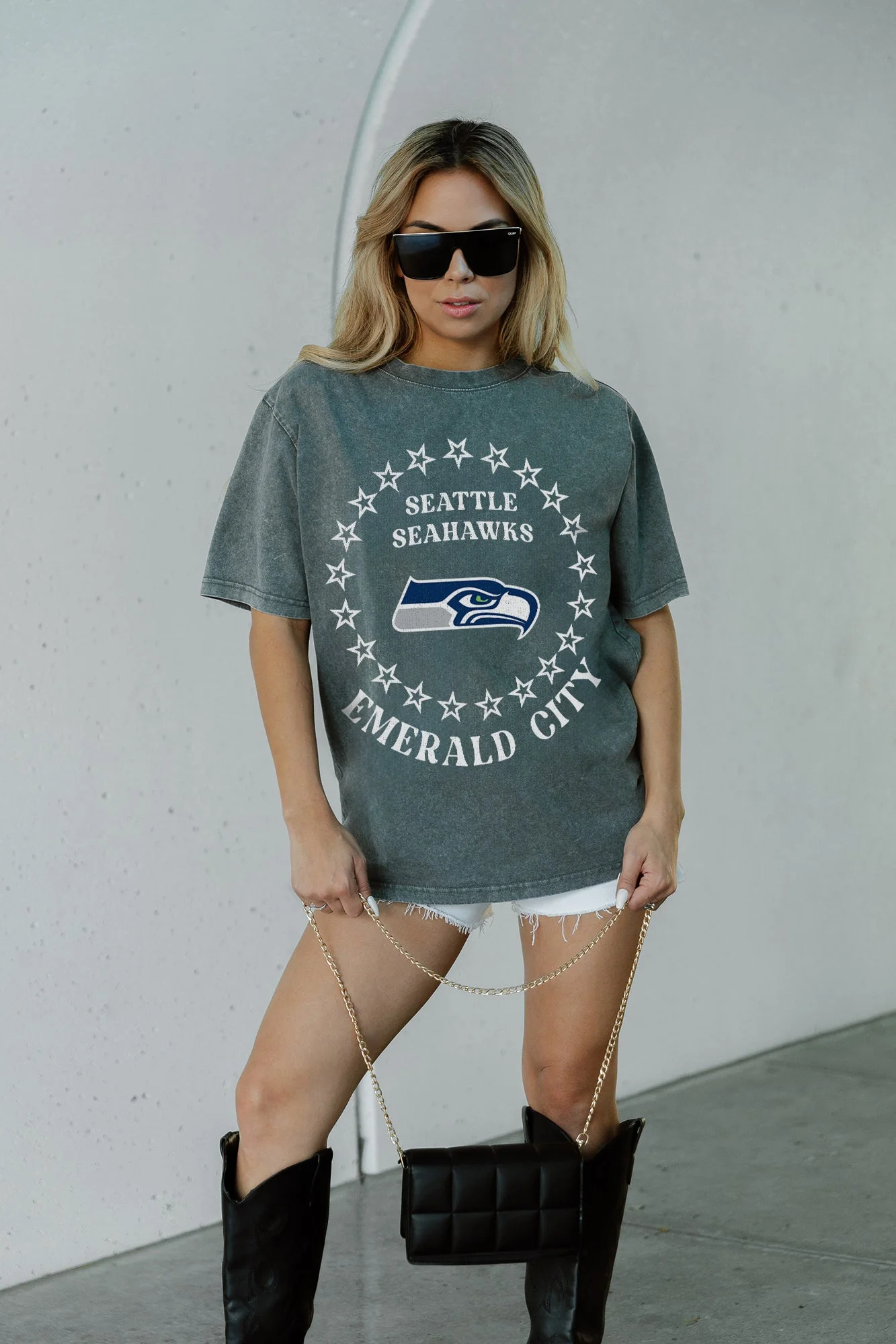 SEATTLE SEAHAWKS Brightest Star Oversized Crewneck Tee