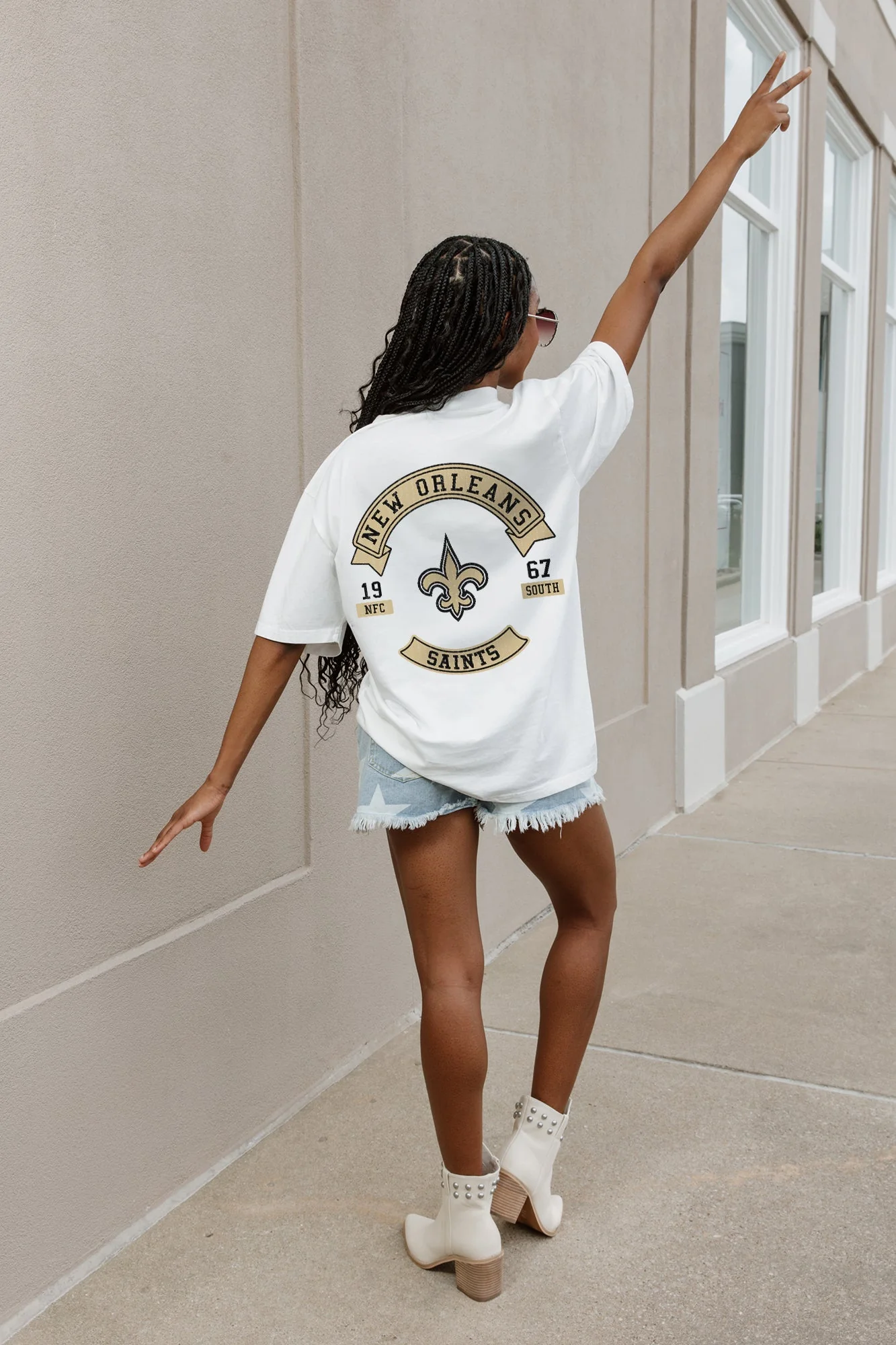 NEW ORLEANS SAINTS Out Of Bounds Oversized Crewneck Tee
