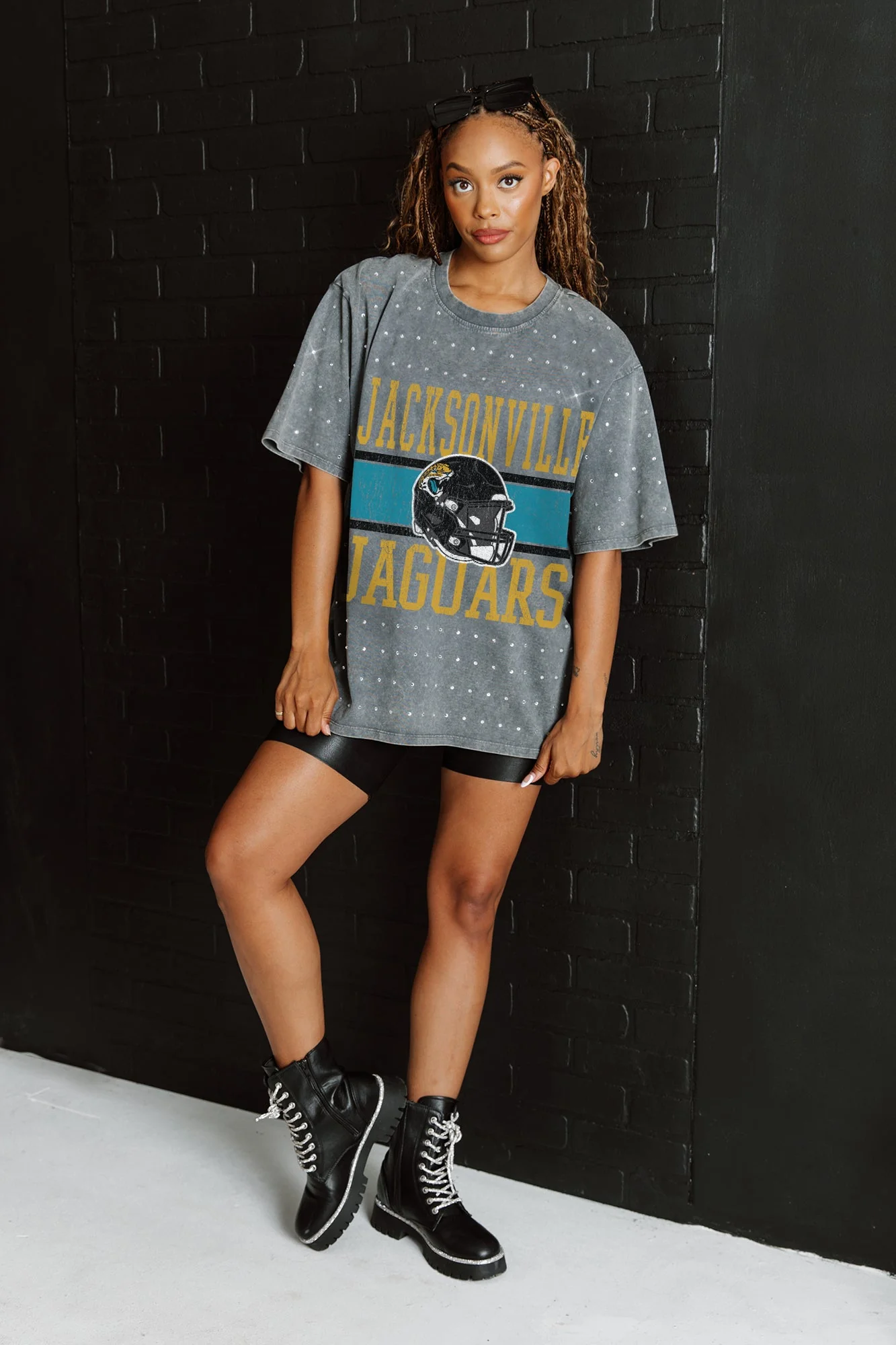 JACKSONVILLE JAGUARS On The Ball Mini Rhinestone Tee
