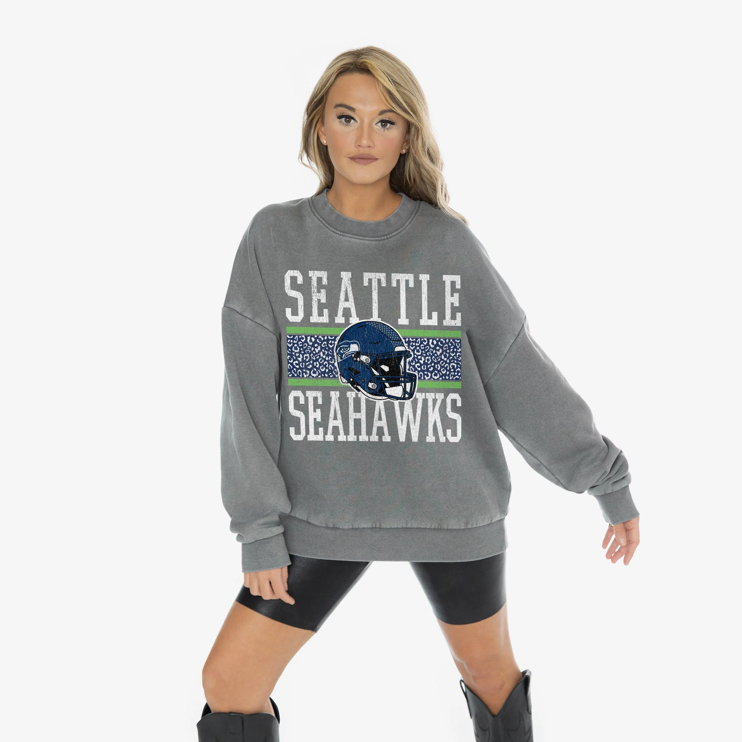 SEATTLE SEAHAWKS In The Wild Oversized Crewneck Fleece