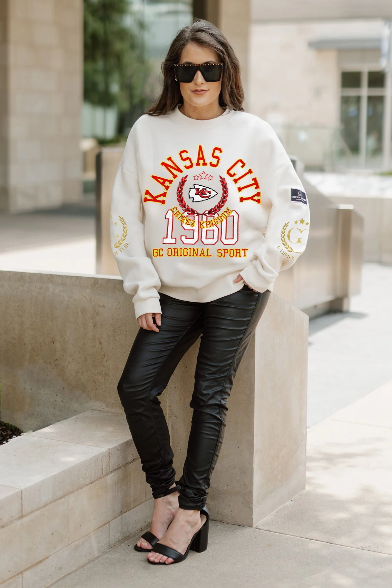 KANSAS CITY CHIEFS Gameday Slay Fleece Drop-Shoulder Crewneck