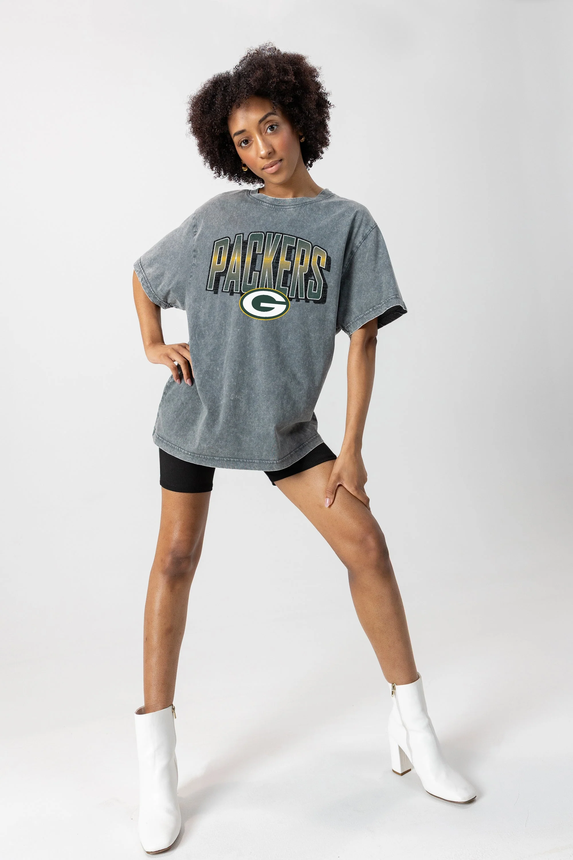 GREEN BAY PACKERS Peak Performance Oversized Crewneck Tee