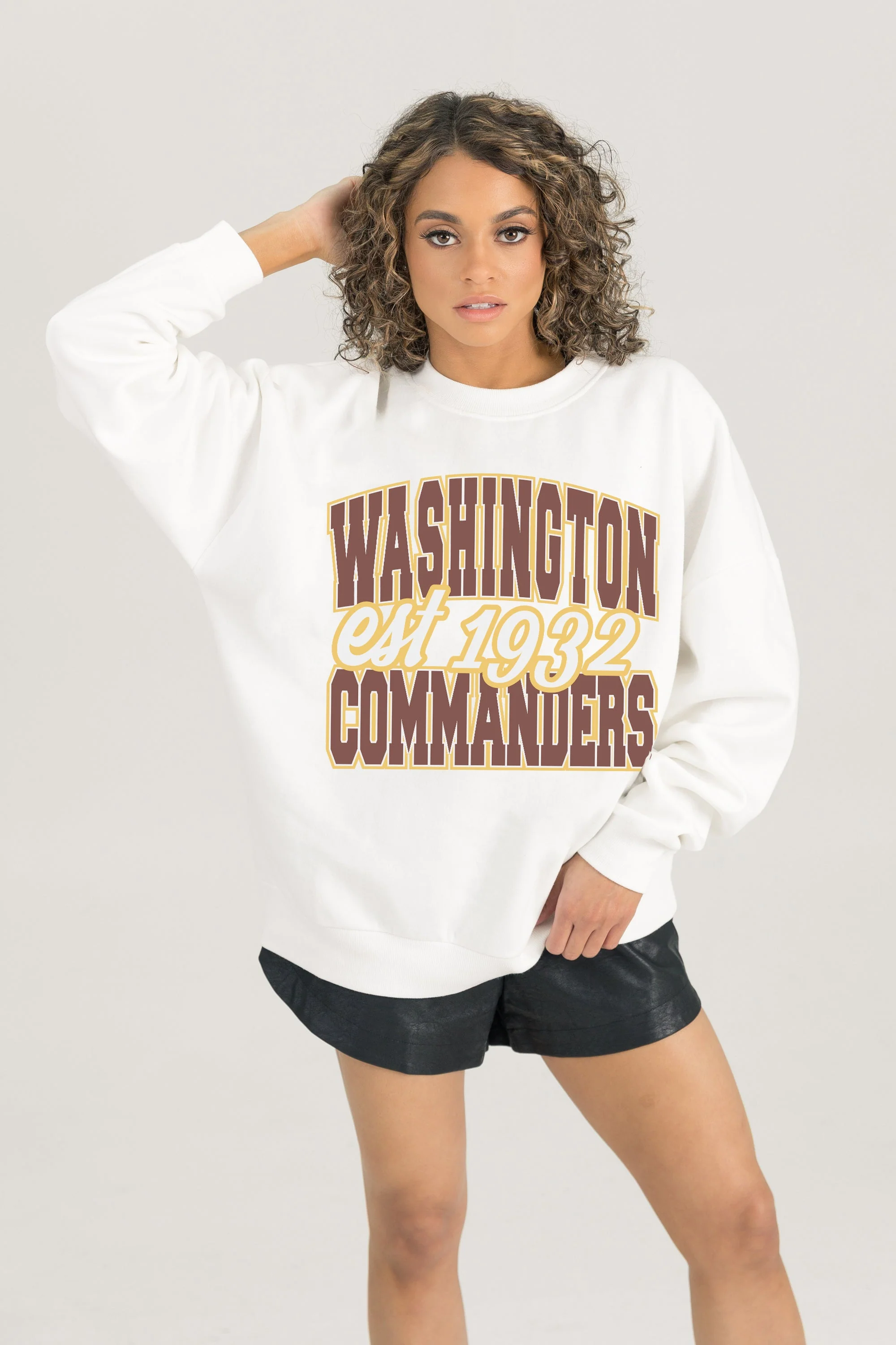 WASHINGTON COMMANDERS FADED FORMATION PREMIUM FLEECE CREWNECK PULLOVER