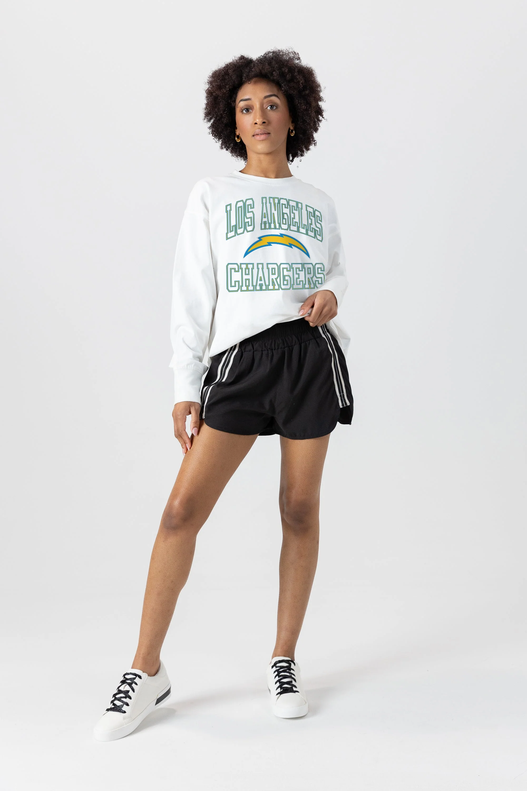 LOS ANGELES CHARGERS Mind Games Oversized Long-Sleeve Tee
