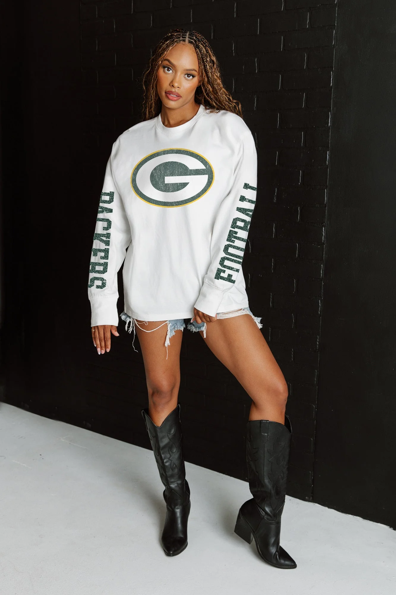 GREEN BAY PACKERS Game Plan Oversized Long-Sleeve Tee