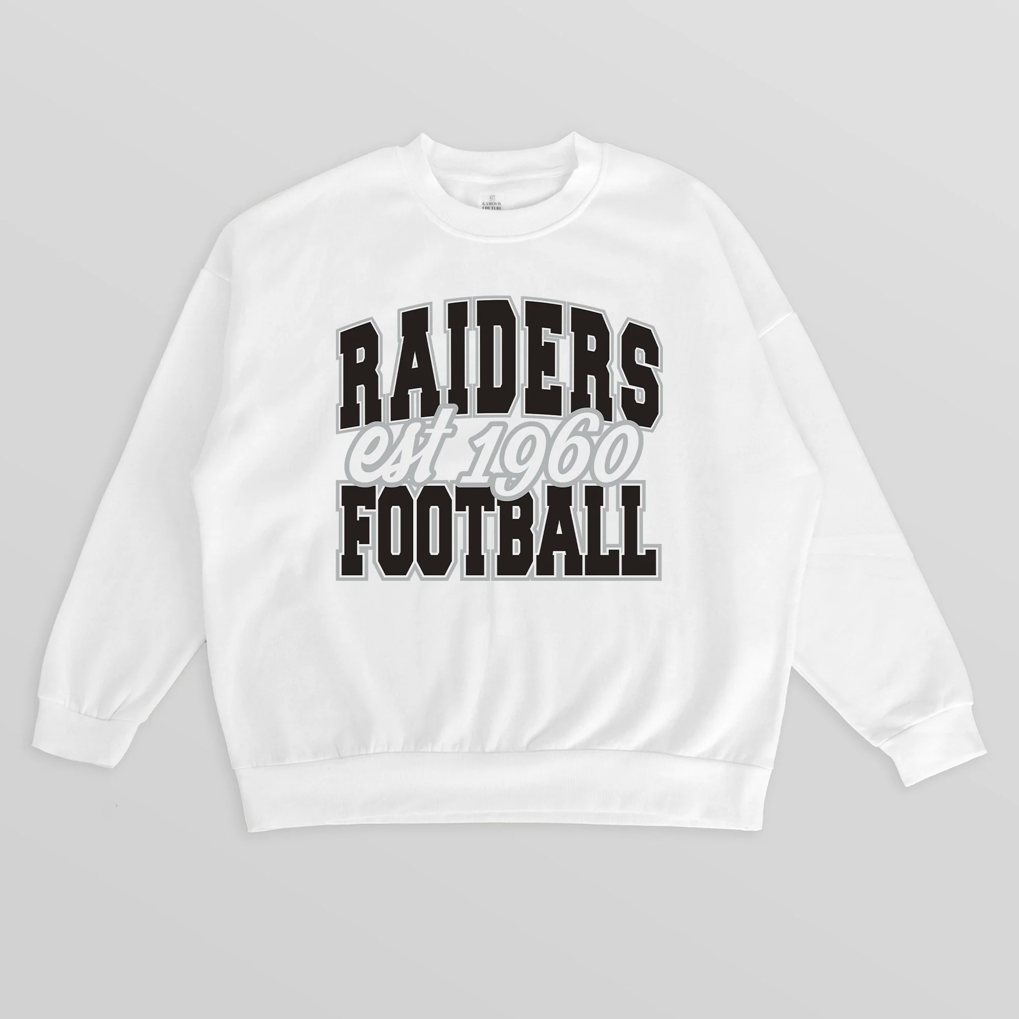 LAS VEGAS RAIDERS FADED FORMATION PREMIUM FLEECE CREWNECK PULLOVER