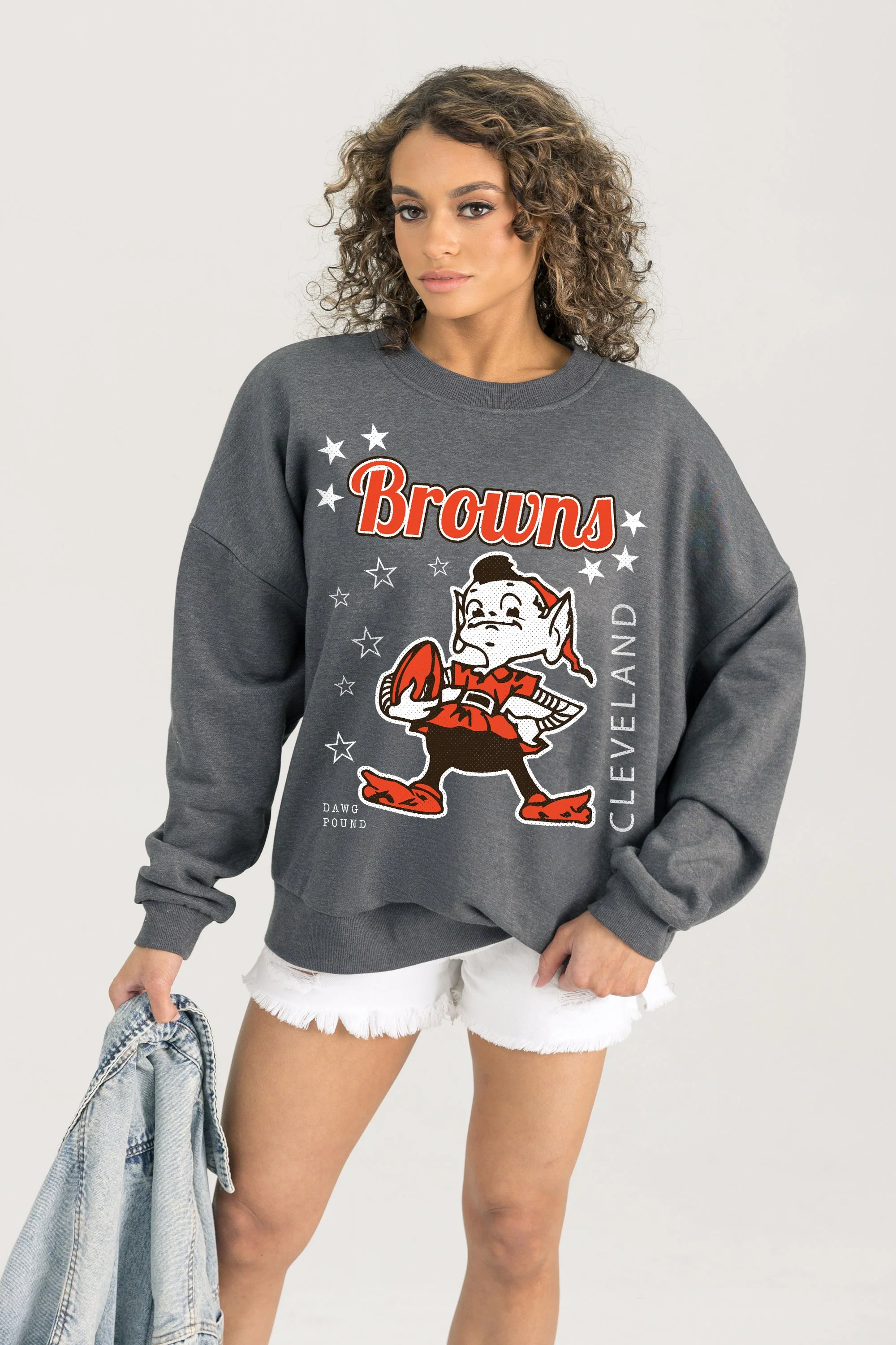 CLEVELAND BROWNS Ready To Rumble Fleece Crewneck Pullover