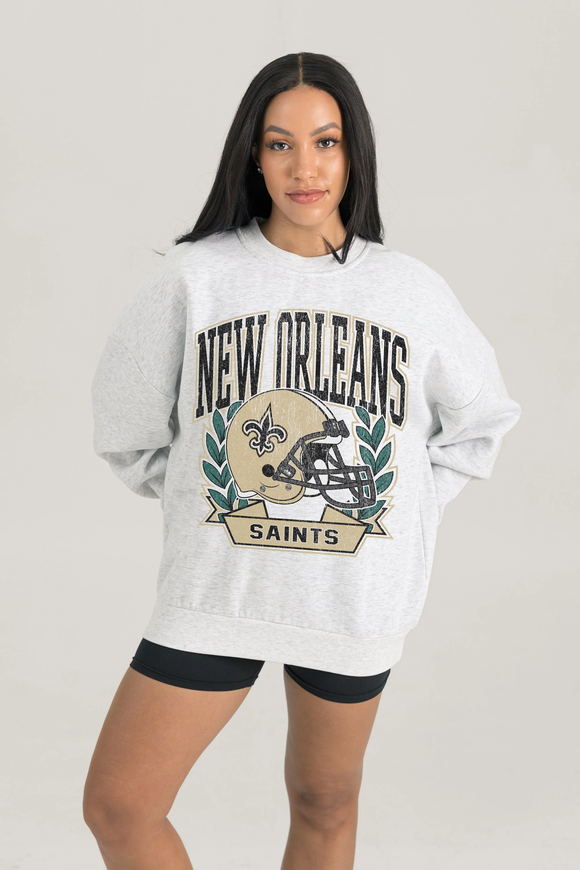 NEW ORLEANS SAINTS Heritage Fleece Crewneck Pullover