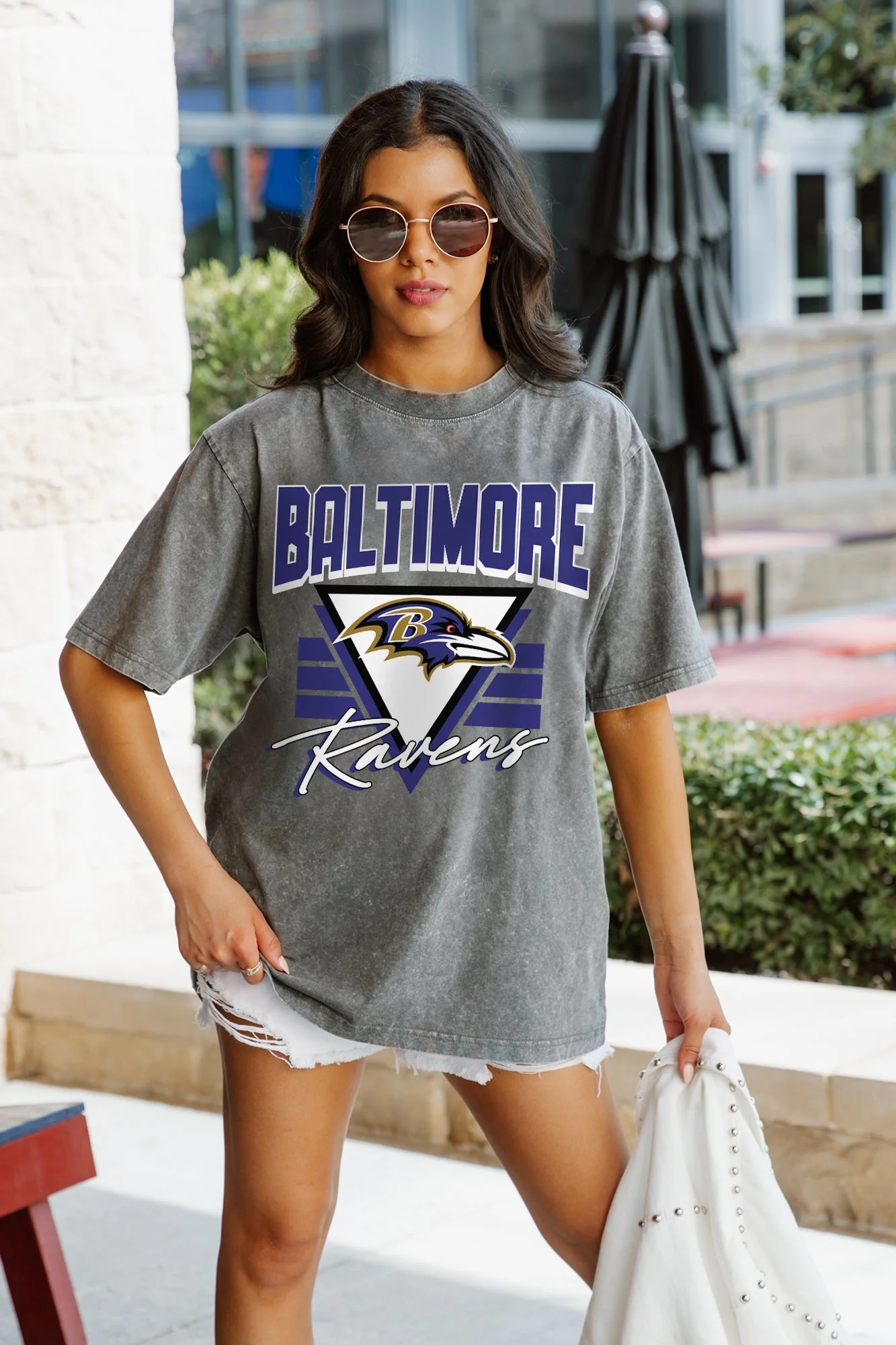 BALTIMORE RAVENS Play It Forward Oversized Crewneck Tee