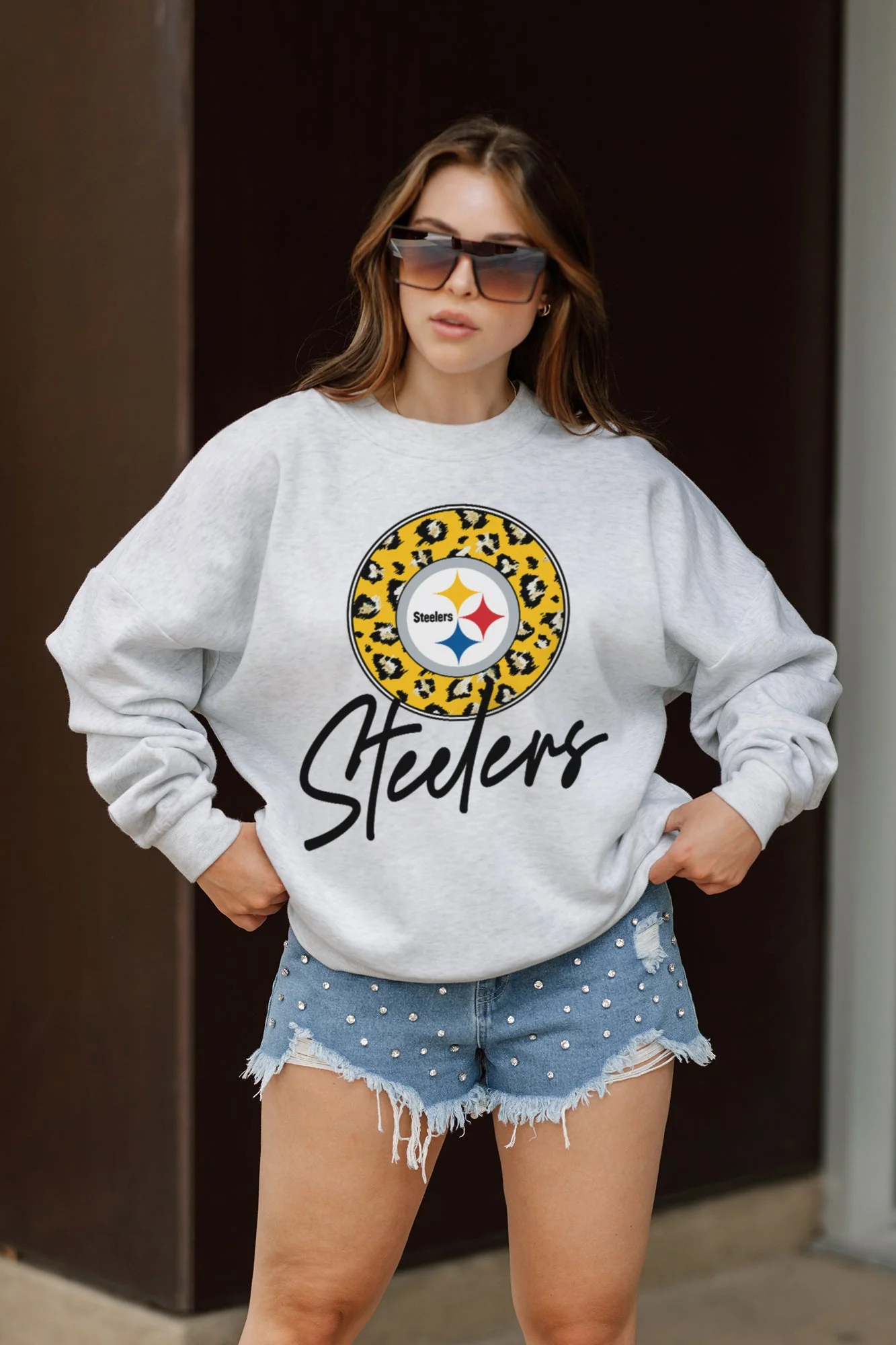 PITTSBURGH STEELERS Going Wild Fleece Drop-Shoulder Pullover