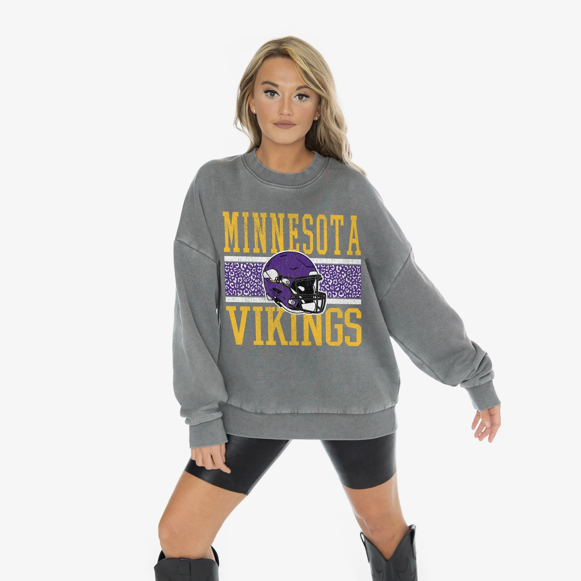 MINNESOTA VIKINGS In The Wild Oversized Crewneck Fleece