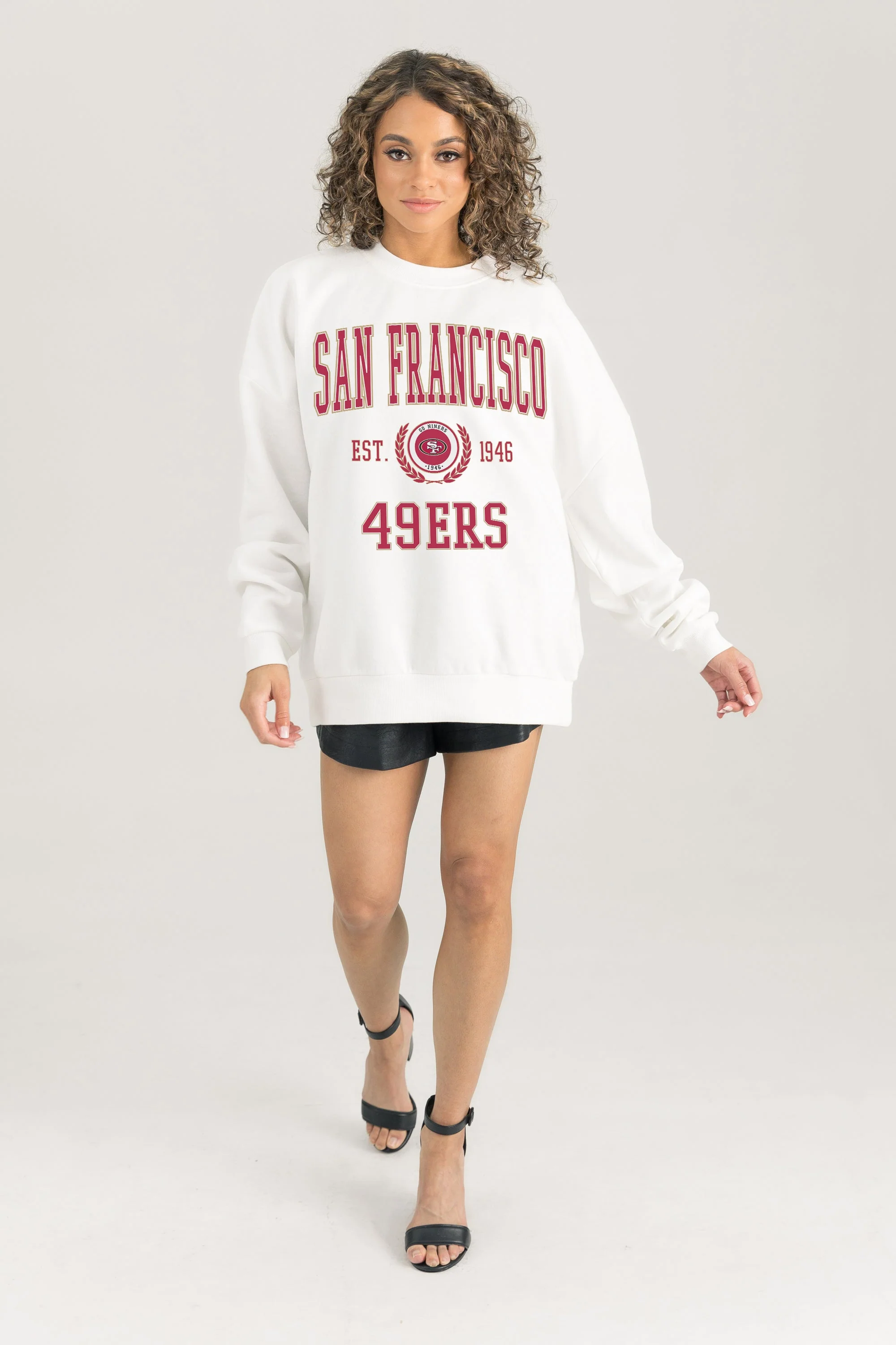 SAN FRANCISCO 49ERS Timeless Triumph Fleece Crewneck Pullover