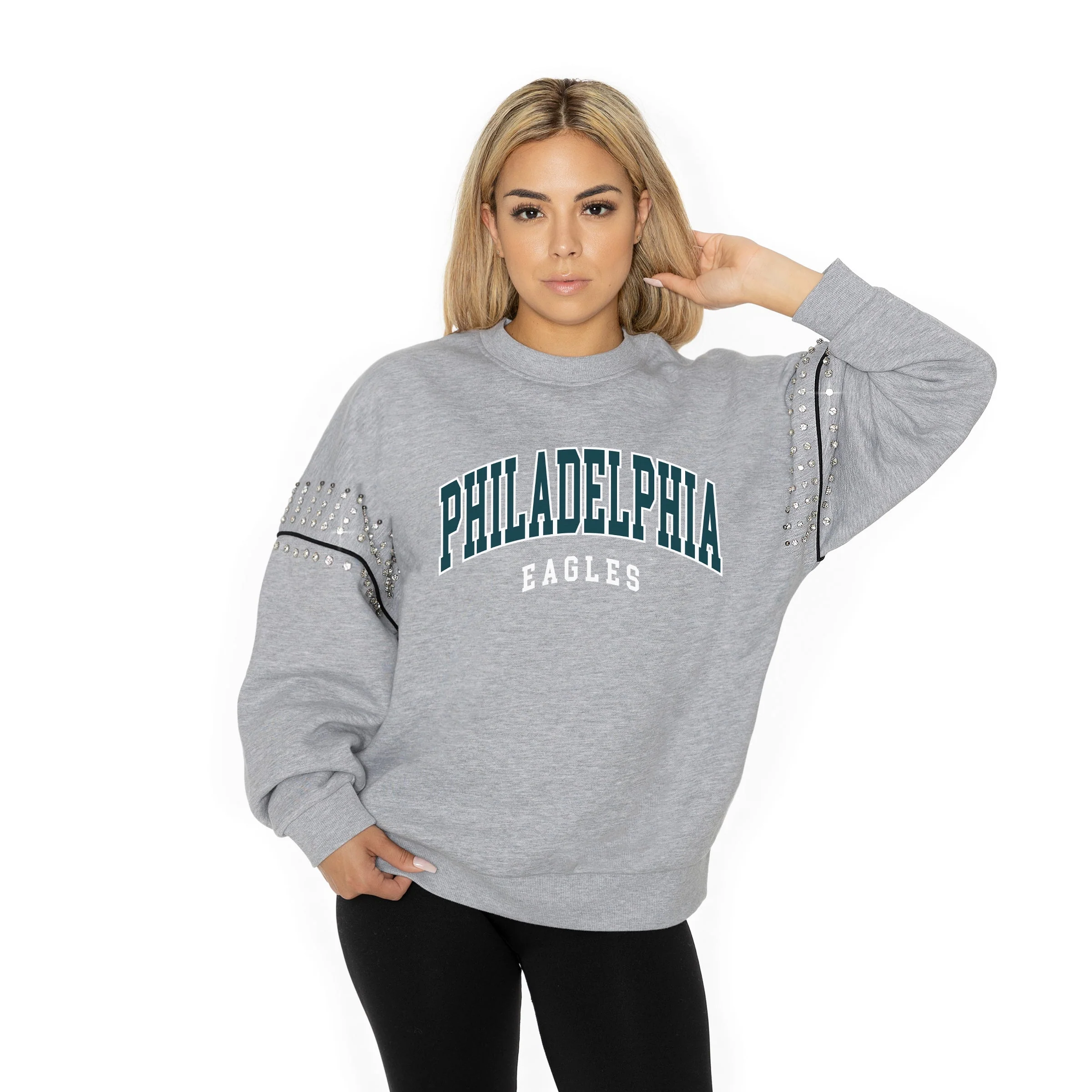 PHILADELPHIA EAGLES Competitive Edge Jewel-Trim Pullover