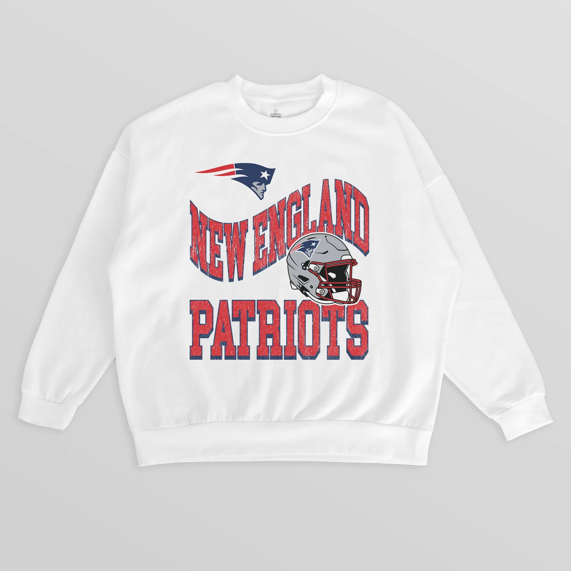 NEW ENGLAND PATRIOTS HARD EARNED PREMIUM FLEECE CREWNECK PULLOVER