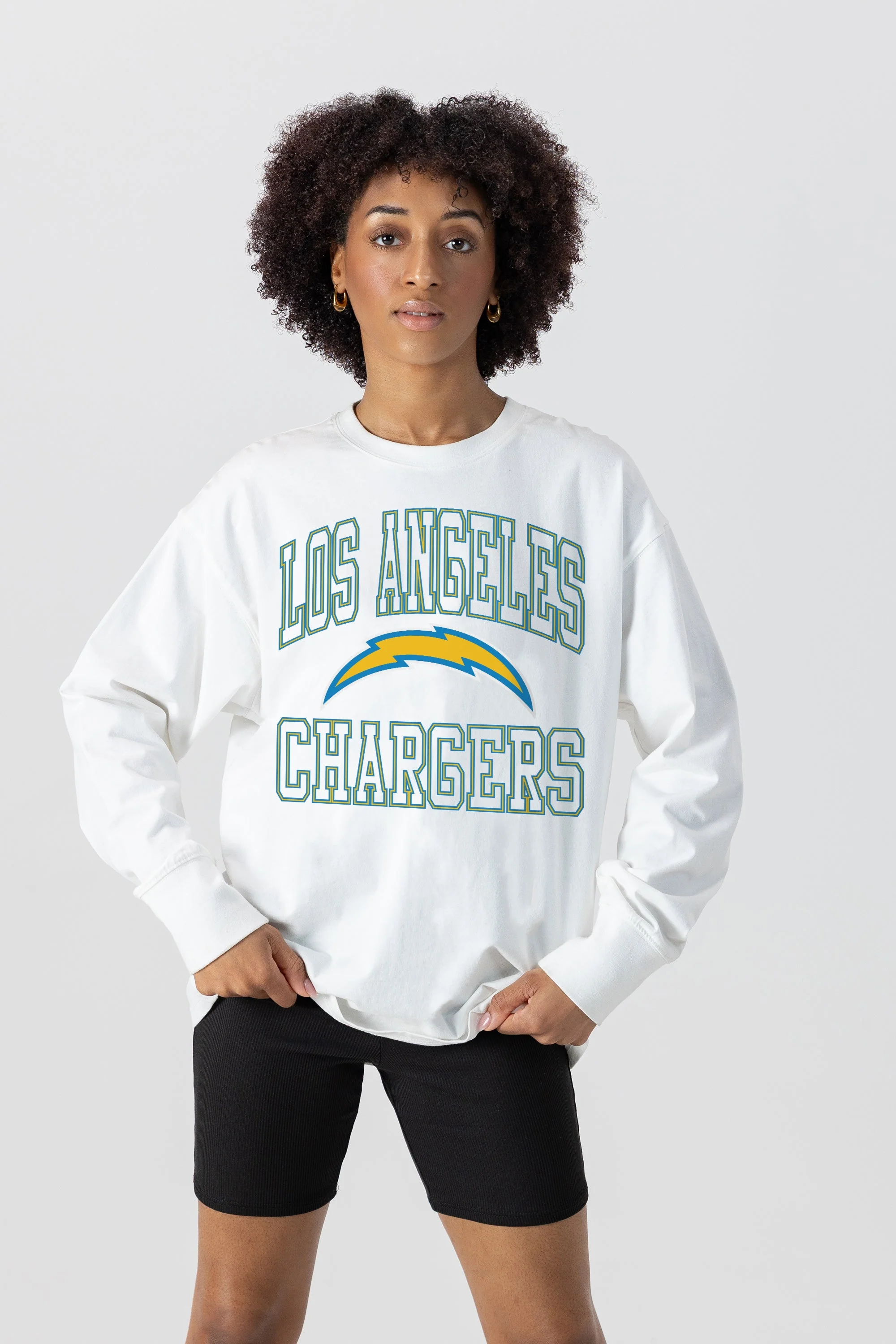 LOS ANGELES CHARGERS Mind Games Oversized Long-Sleeve Tee