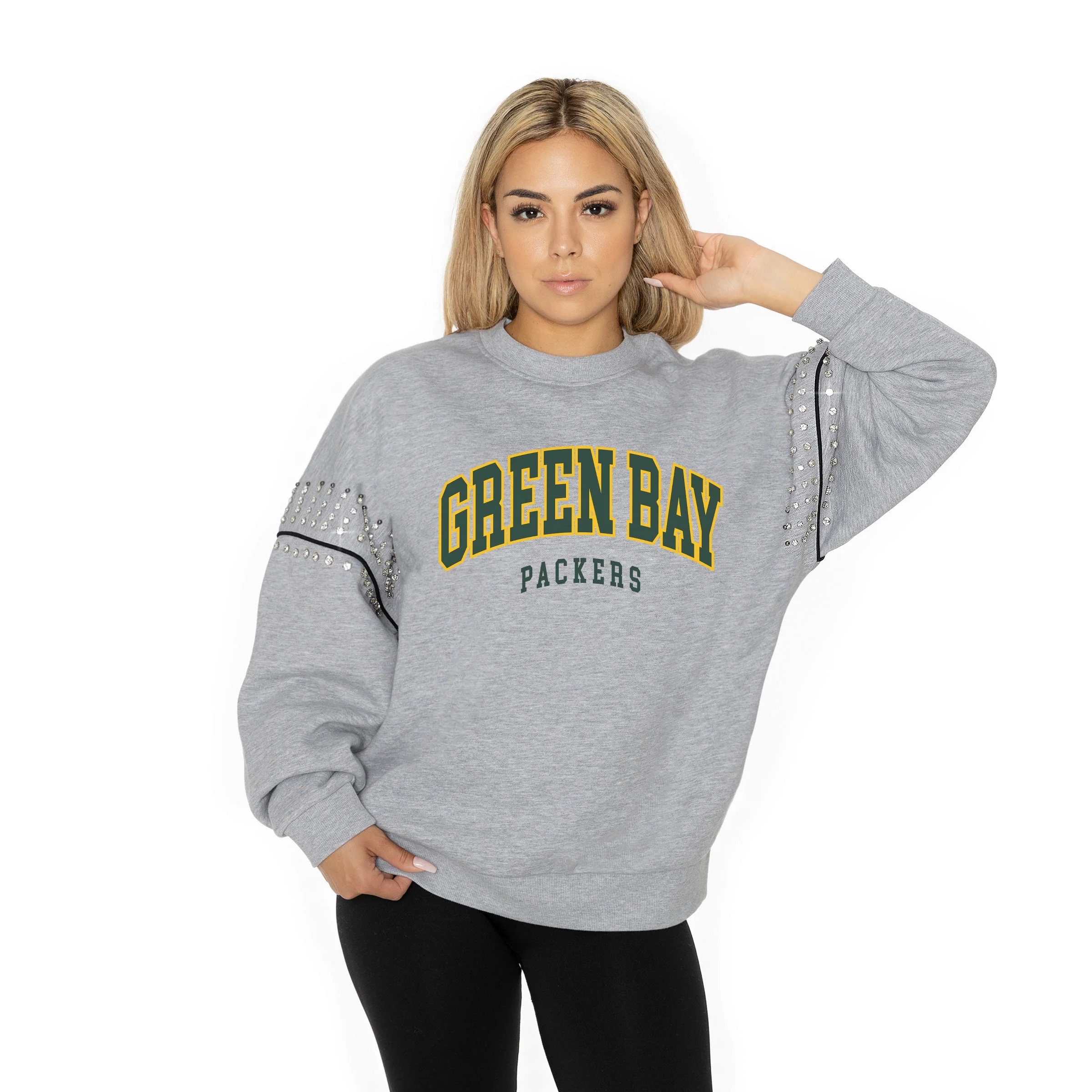 GREEN BAY PACKERS Competitive Edge Jewel-Trim Pullover