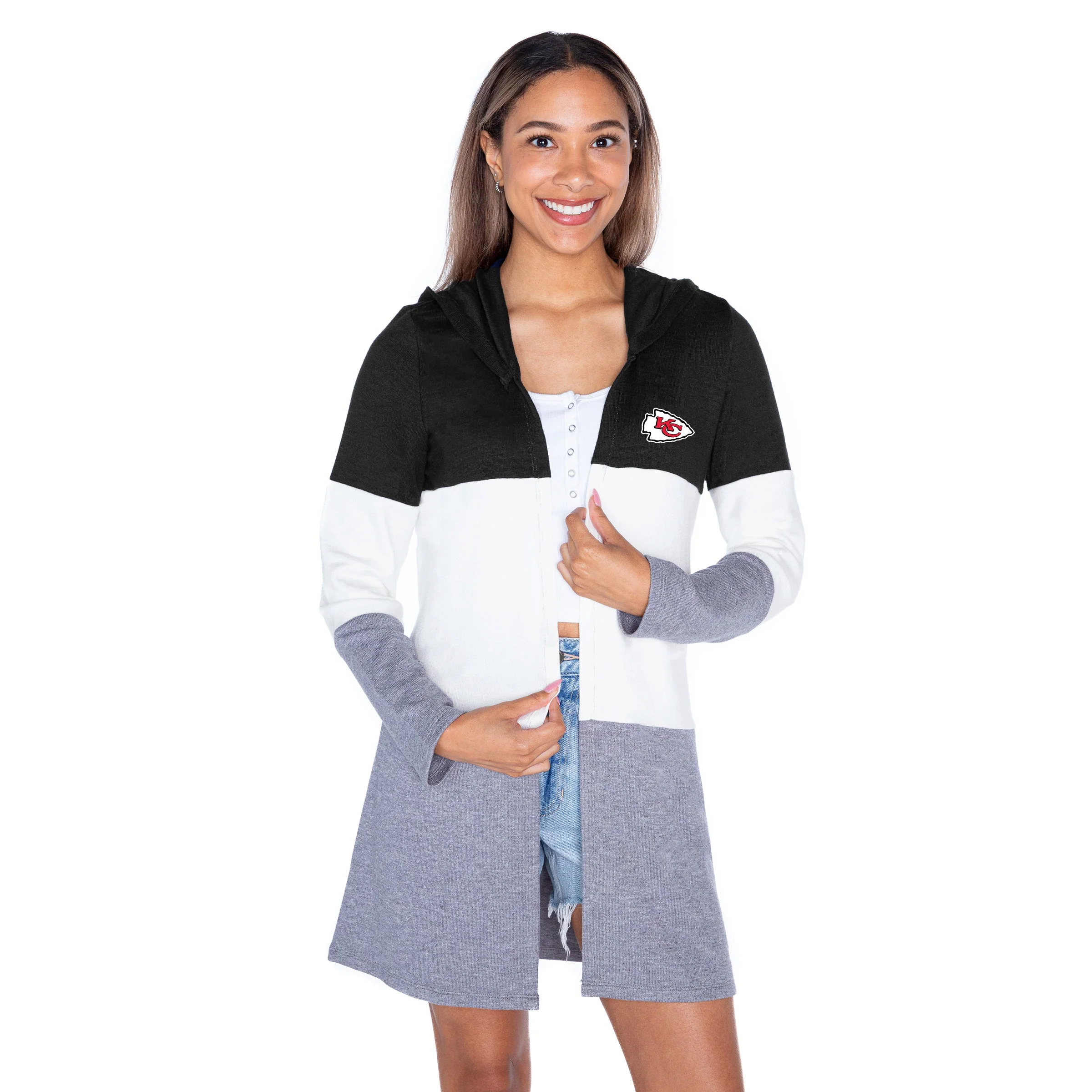 KANSAS CITY CHIEFS Insignia Lightweight Colorblock Cardigan