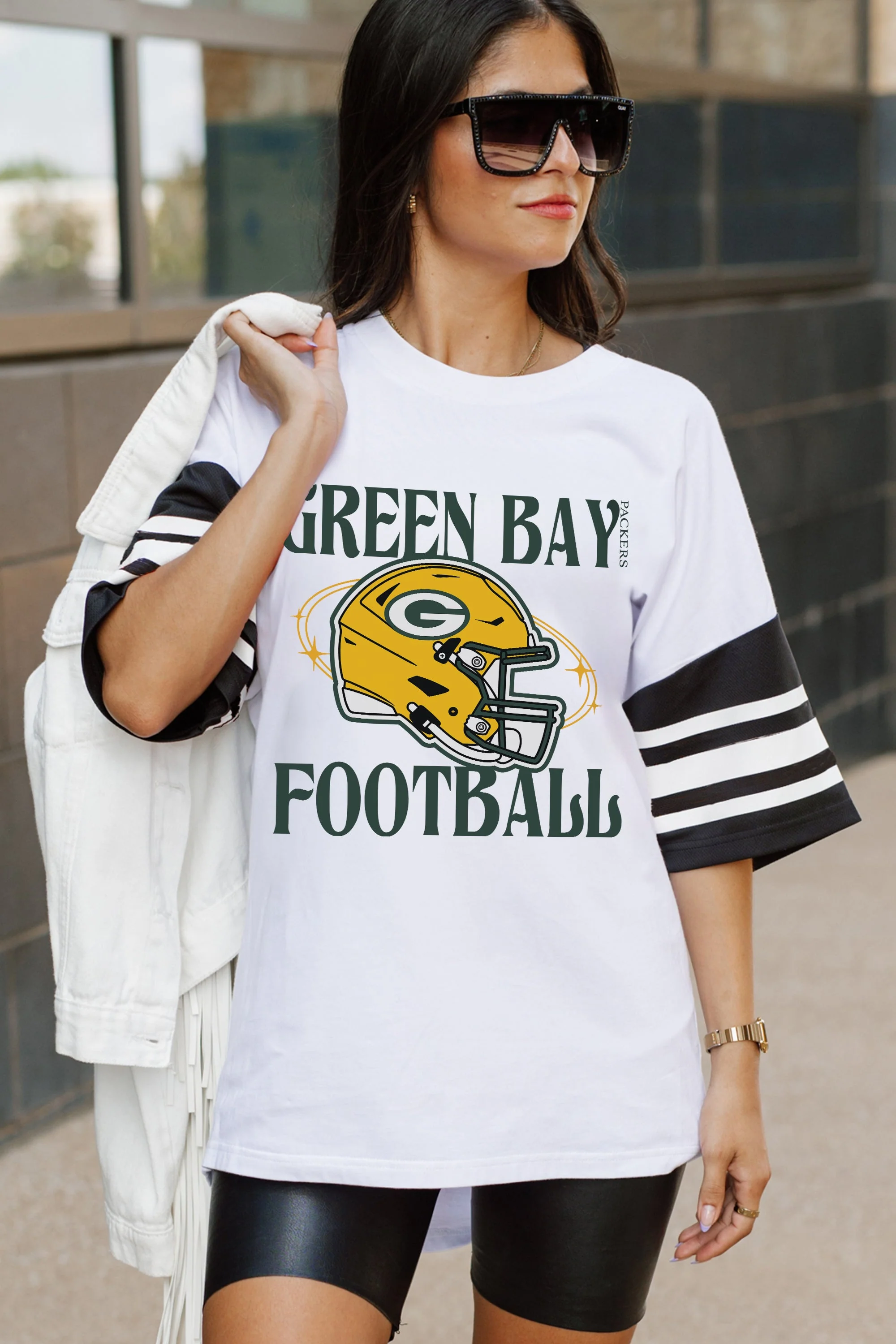 GREEN BAY PACKERS Starting Lineup Vintage Raglan Tee